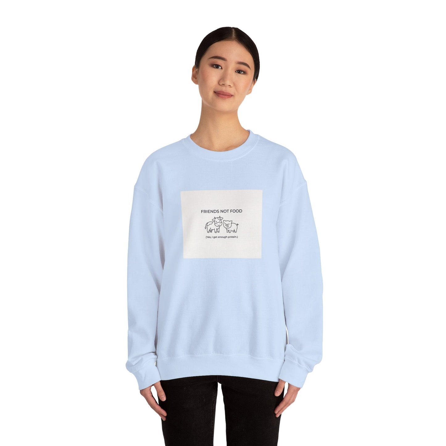 Friends Not Food Sweatshirt — Vegan Animal Rights Crewneck - PrintsyNook