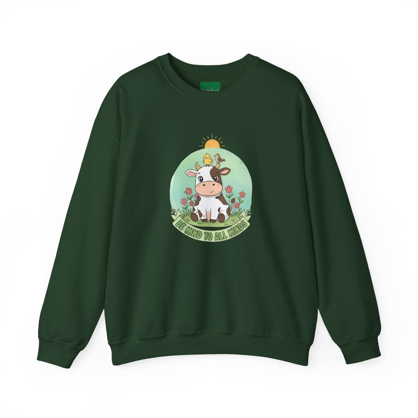 Cow & Chick Vegan Merch Sweatshirt — Cute Cow Graphic Crewneck - PrintsyNook