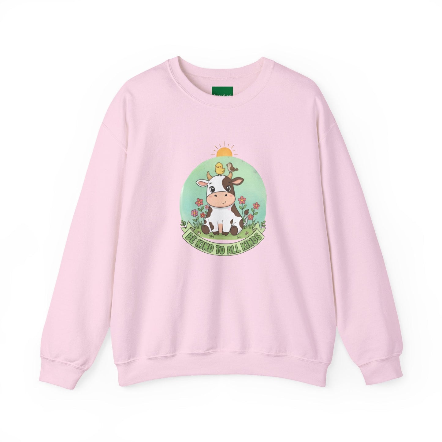 Cow & Chick Vegan Merch Sweatshirt — Cute Cow Graphic Crewneck - PrintsyNook