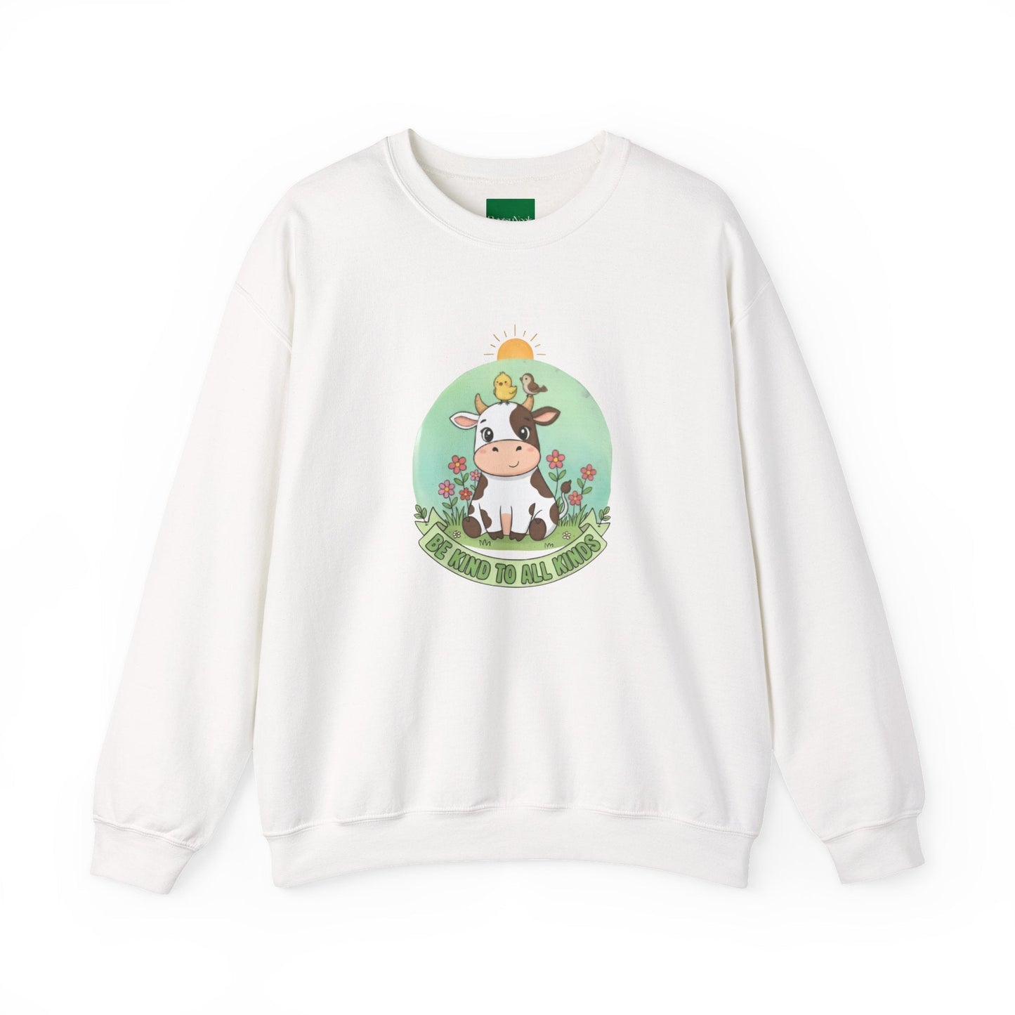 Cow & Chick Vegan Merch Sweatshirt — Cute Cow Graphic Crewneck - PrintsyNook