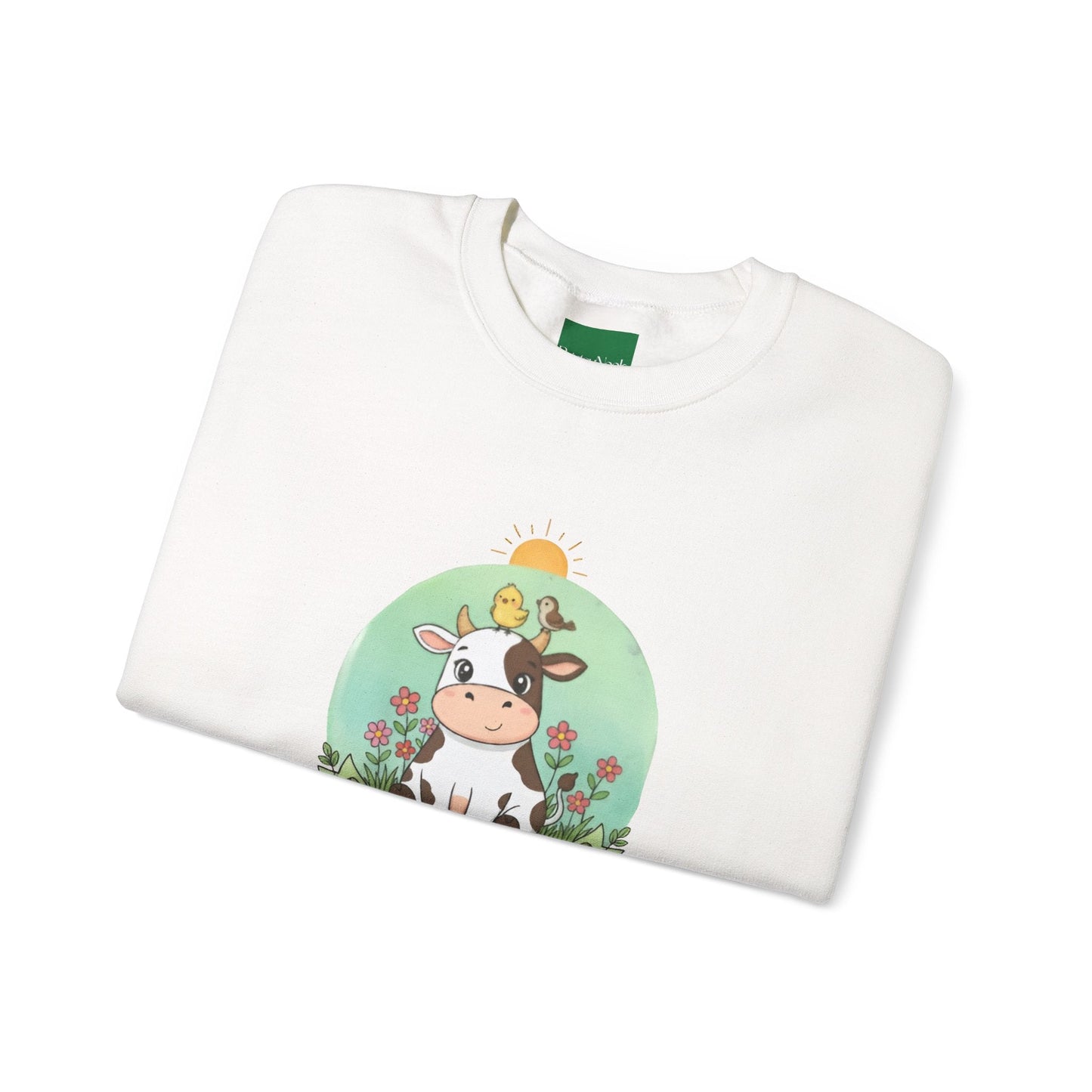 Cow & Chick Vegan Merch Sweatshirt — Cute Cow Graphic Crewneck - PrintsyNook