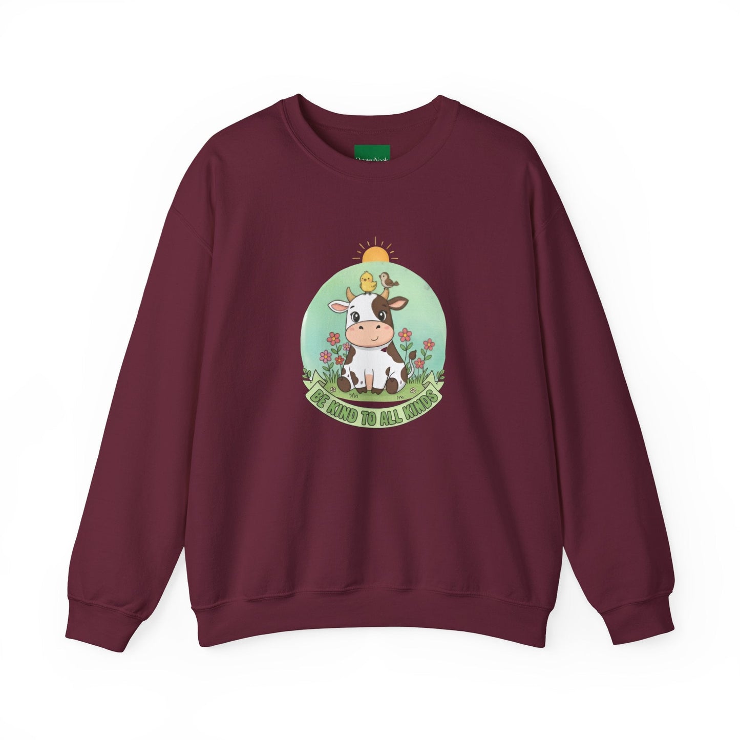 Cow & Chick Vegan Merch Sweatshirt — Cute Cow Graphic Crewneck - PrintsyNook