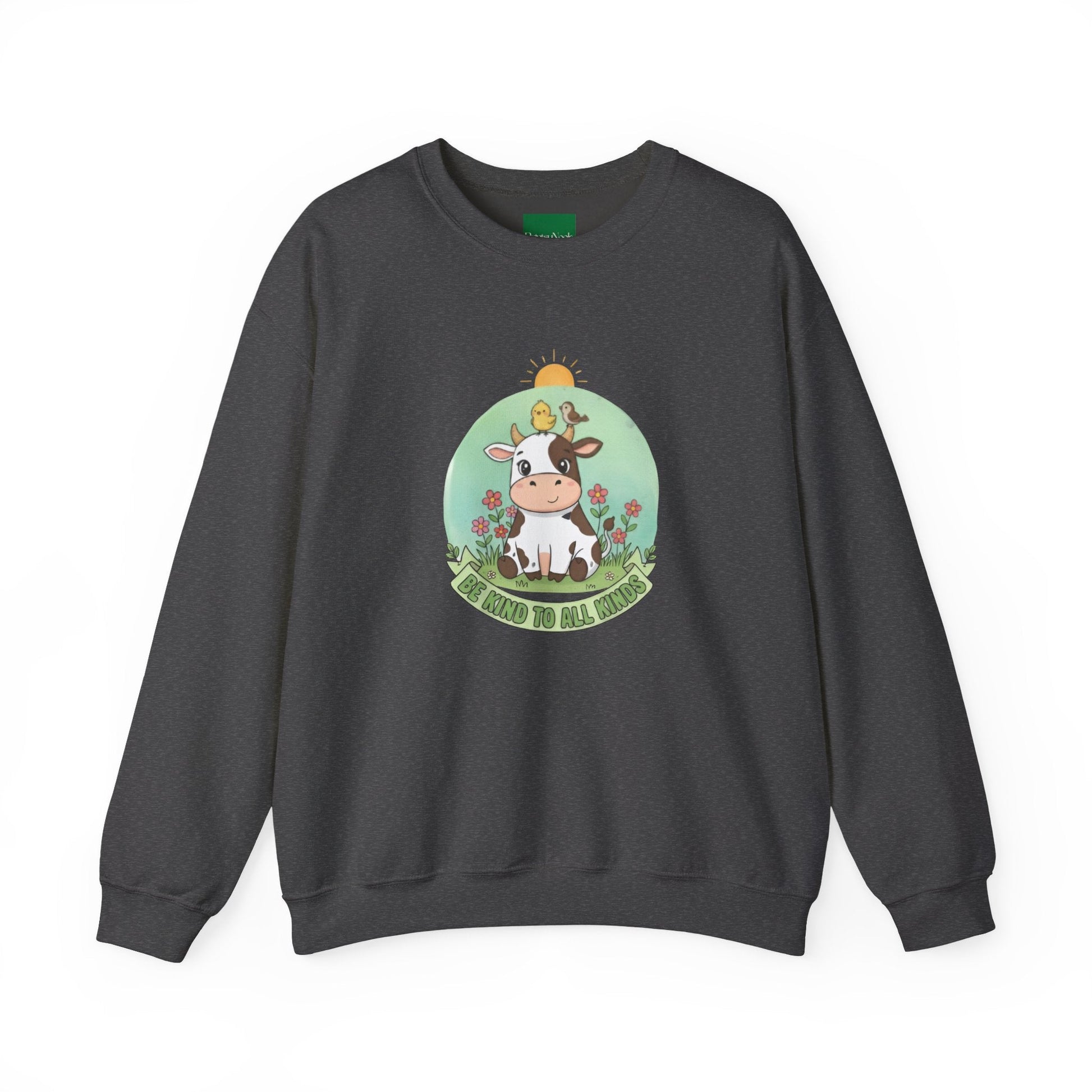 Cow & Chick Vegan Merch Sweatshirt — Cute Cow Graphic Crewneck - PrintsyNook
