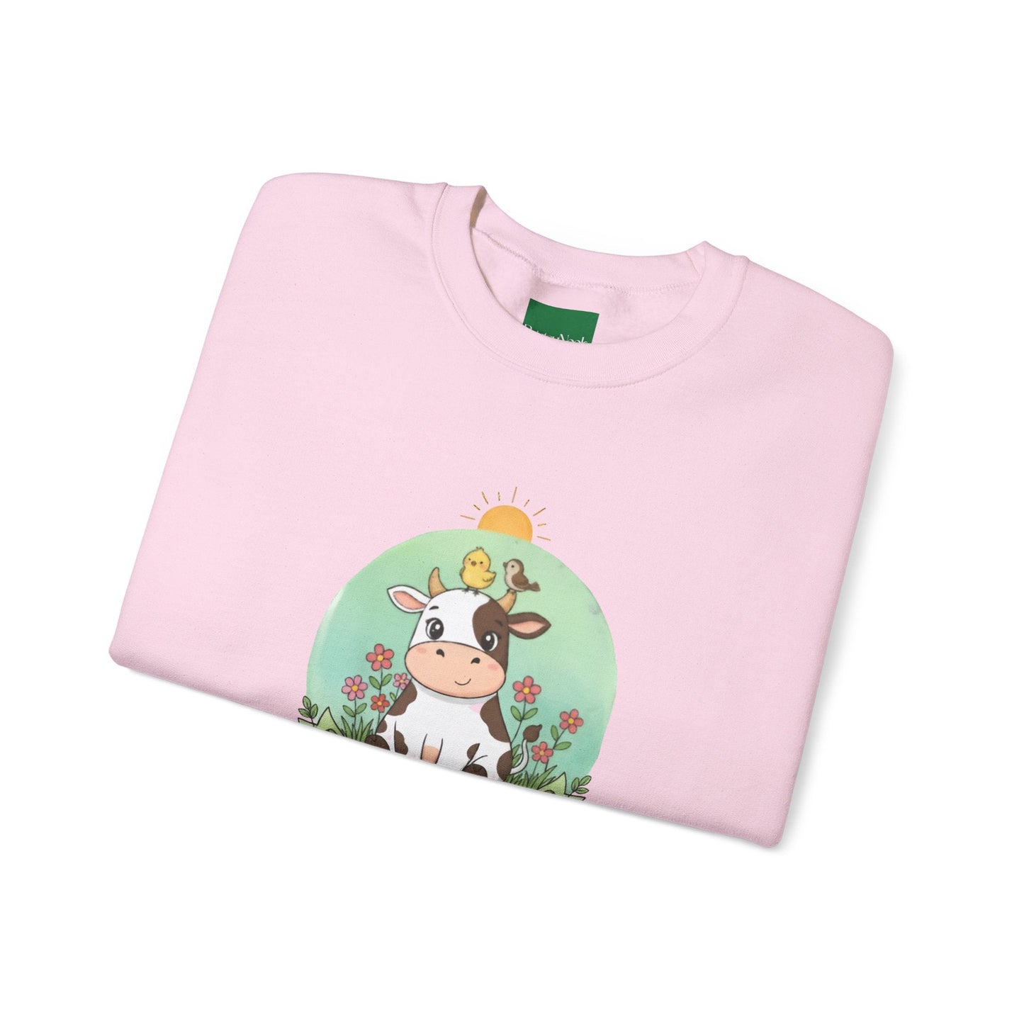 Cow & Chick Vegan Merch Sweatshirt — Cute Cow Graphic Crewneck - PrintsyNook