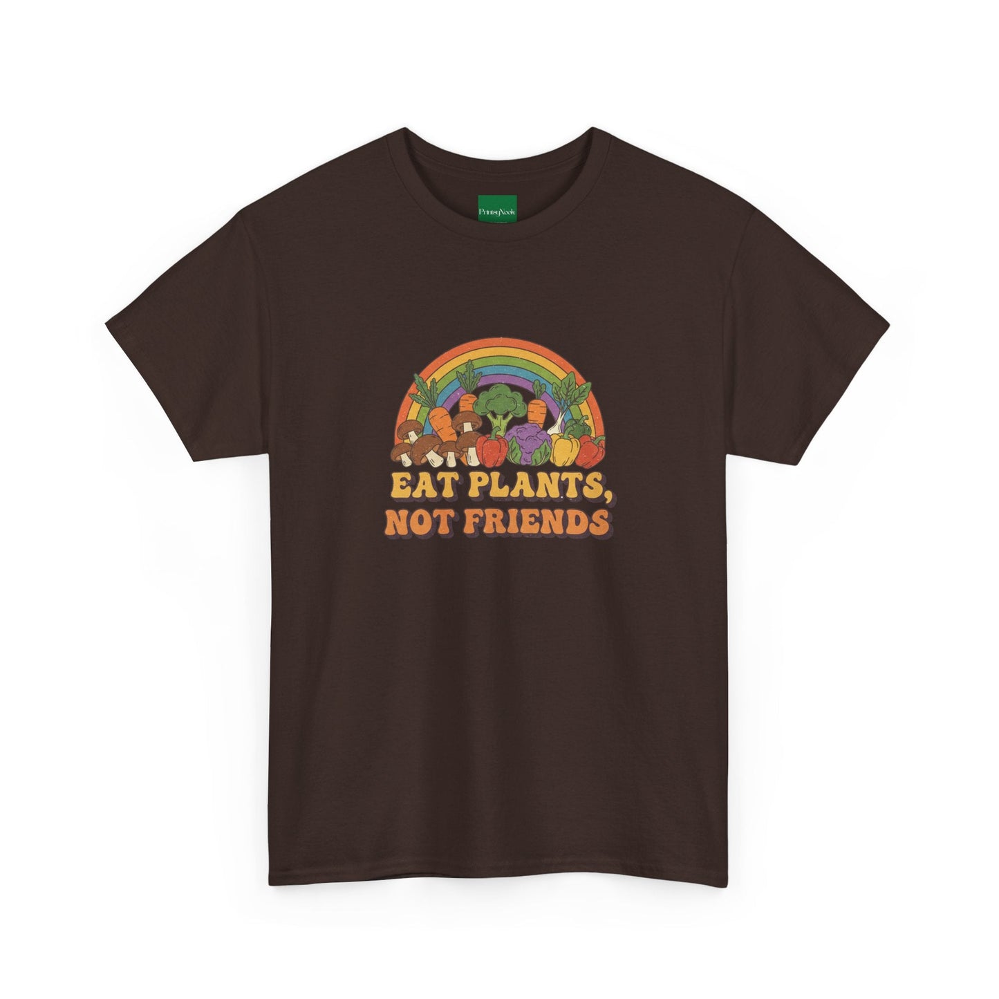 Eat Plants, Not Friends Vegan Retro Tee - PrintsyNook