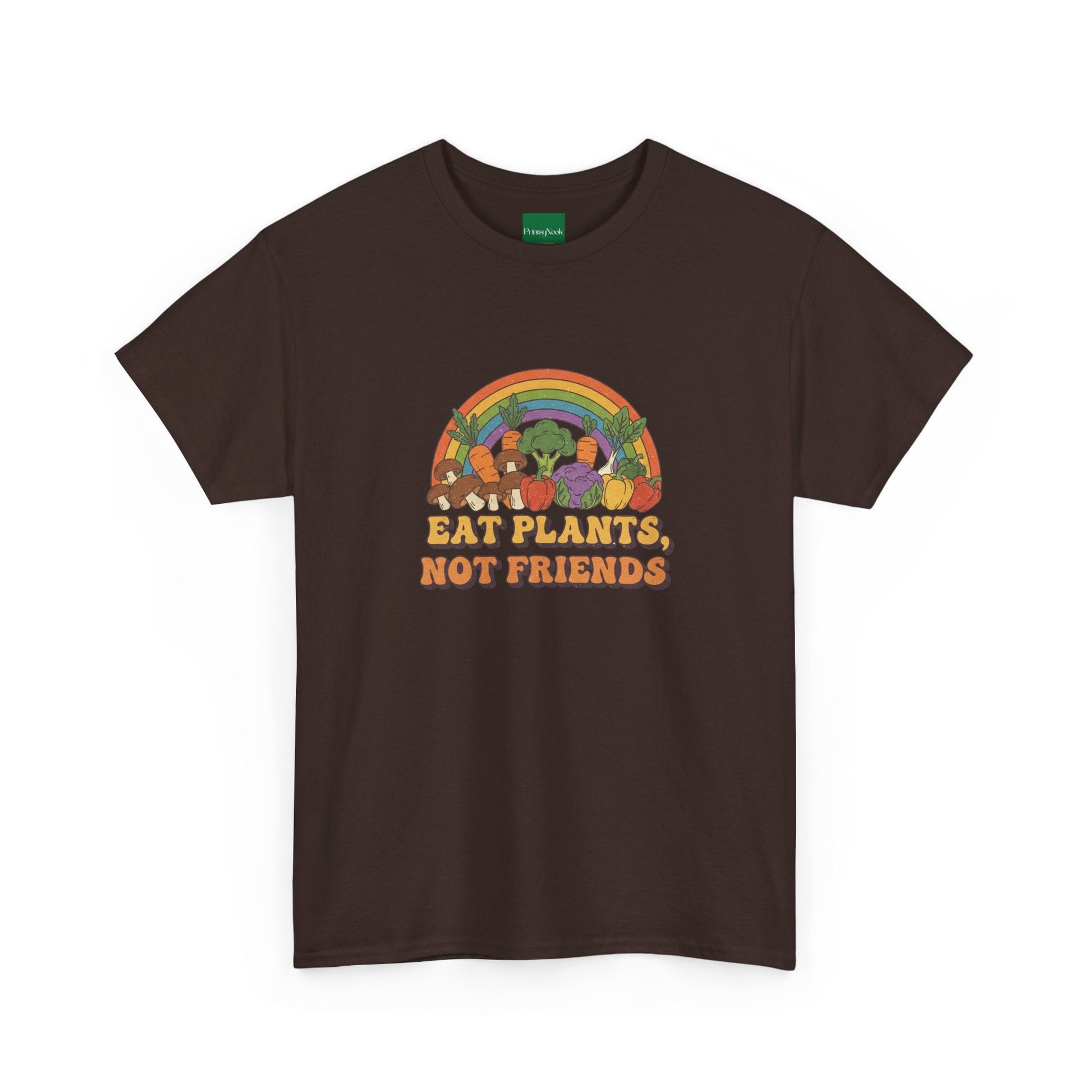 Eat Plants, Not Friends Vegan Retro Tee - PrintsyNook
