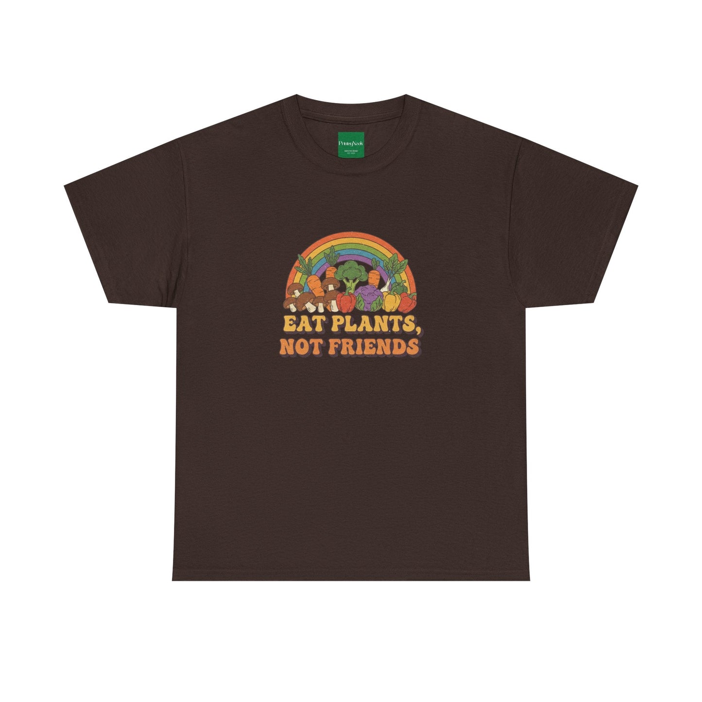 Eat Plants, Not Friends Vegan Retro Tee - PrintsyNook