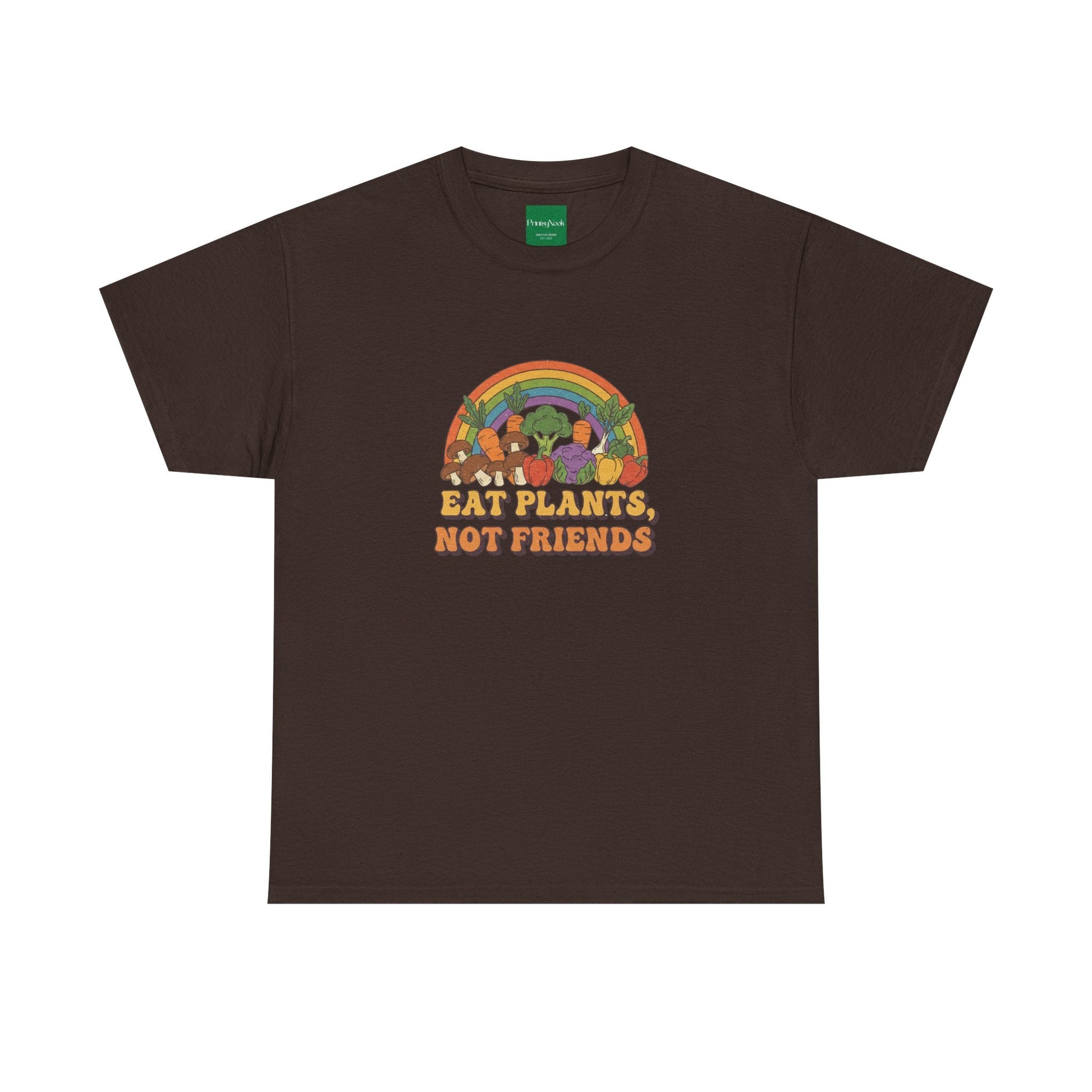 Eat Plants, Not Friends Vegan Retro Tee - PrintsyNook