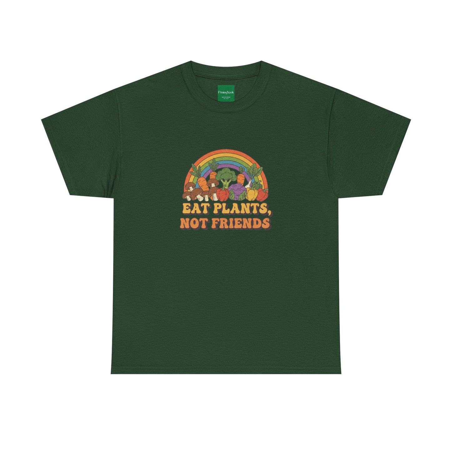 Eat Plants, Not Friends Vegan Retro Tee - PrintsyNook