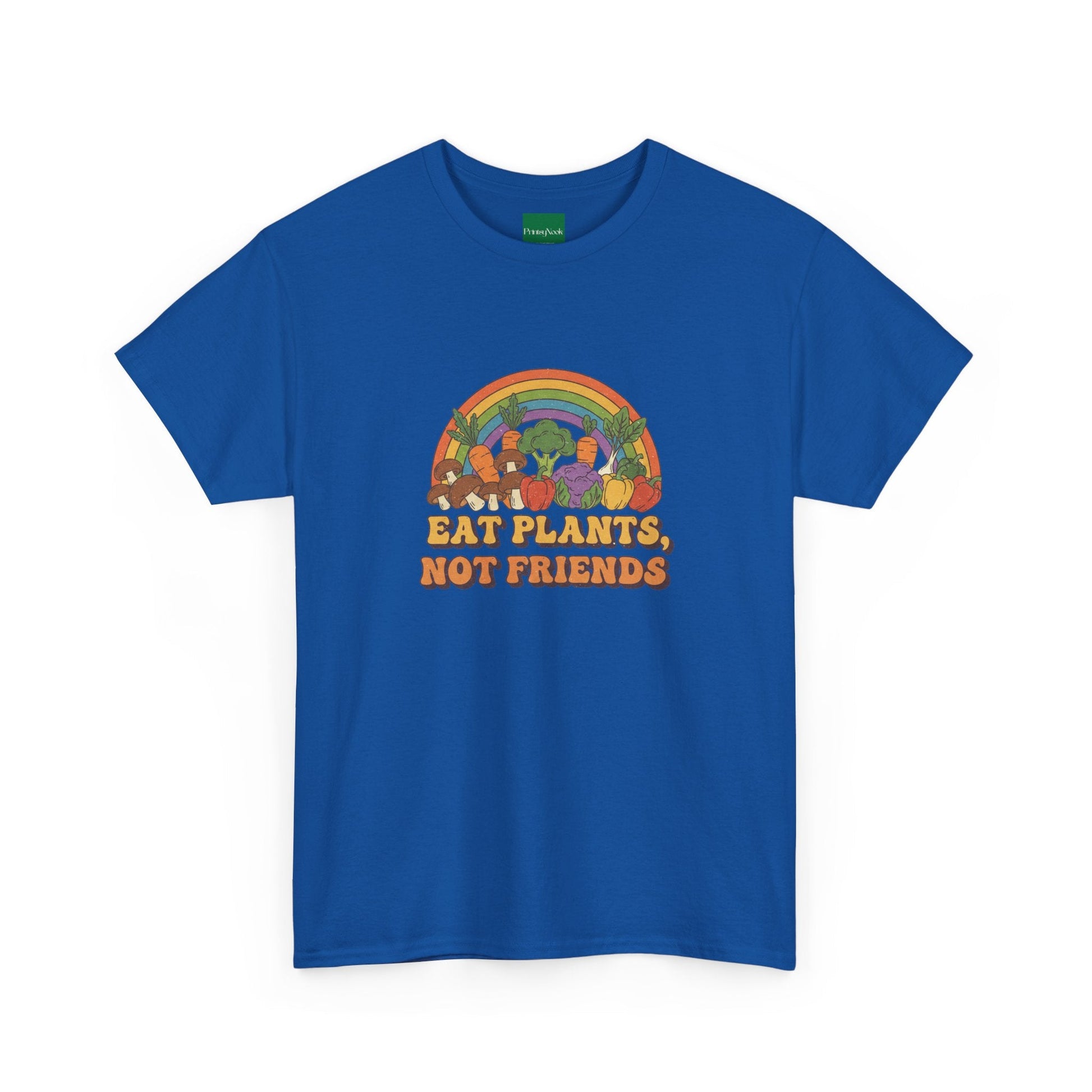 Eat Plants, Not Friends Vegan Retro Tee - PrintsyNook