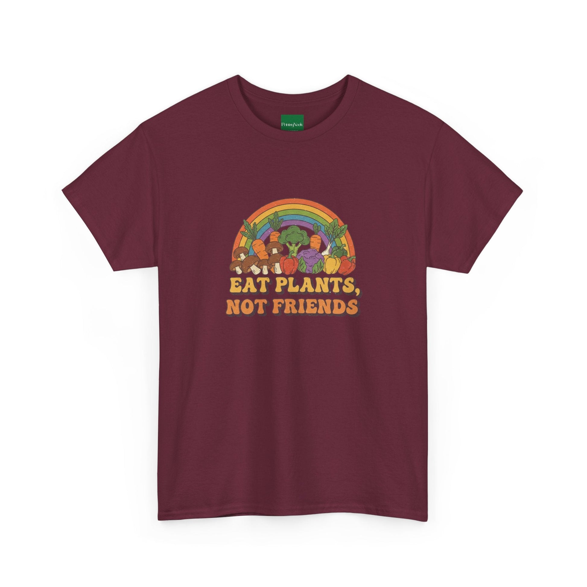 Eat Plants, Not Friends Vegan Retro Tee - PrintsyNook