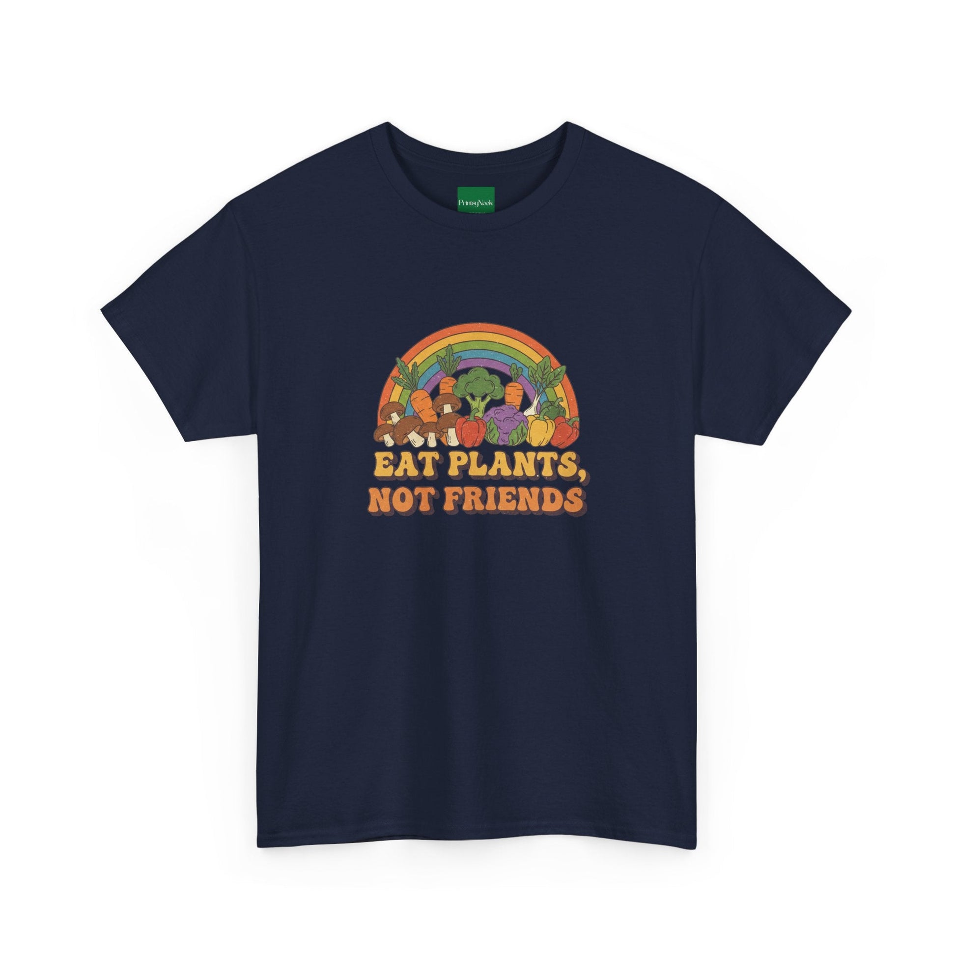 Eat Plants, Not Friends Vegan Retro Tee - PrintsyNook