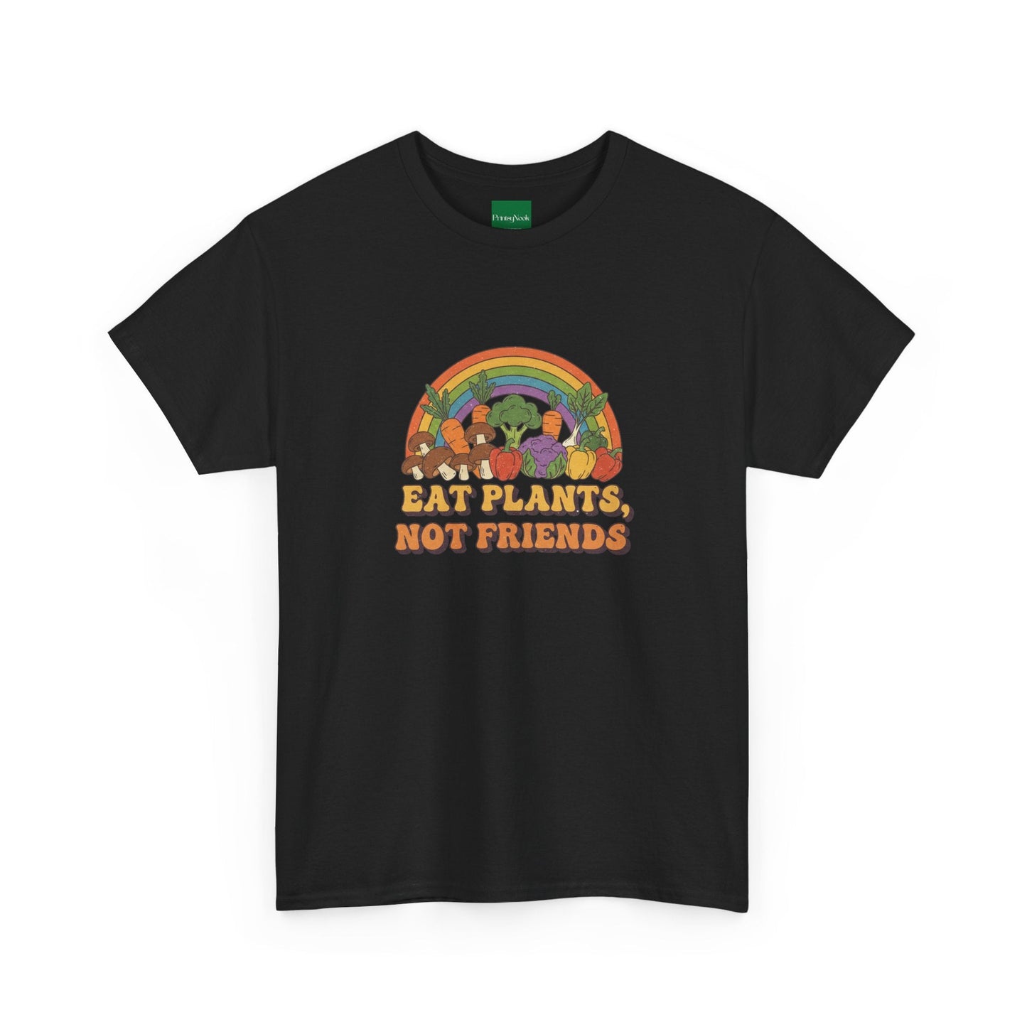Eat Plants, Not Friends Vegan Retro Tee - PrintsyNook