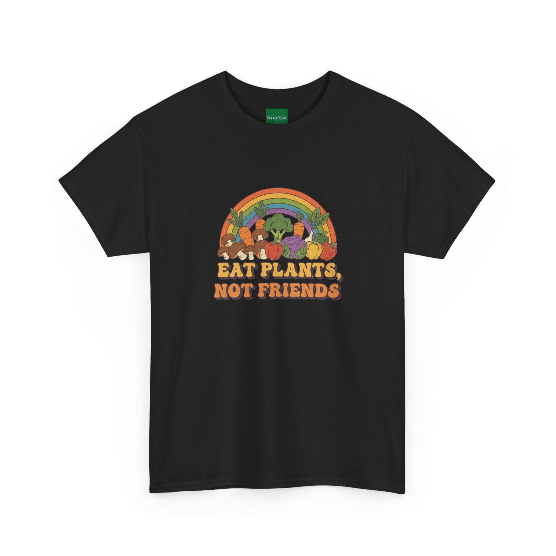 Eat Plants, Not Friends Vegan Retro Tee - PrintsyNook