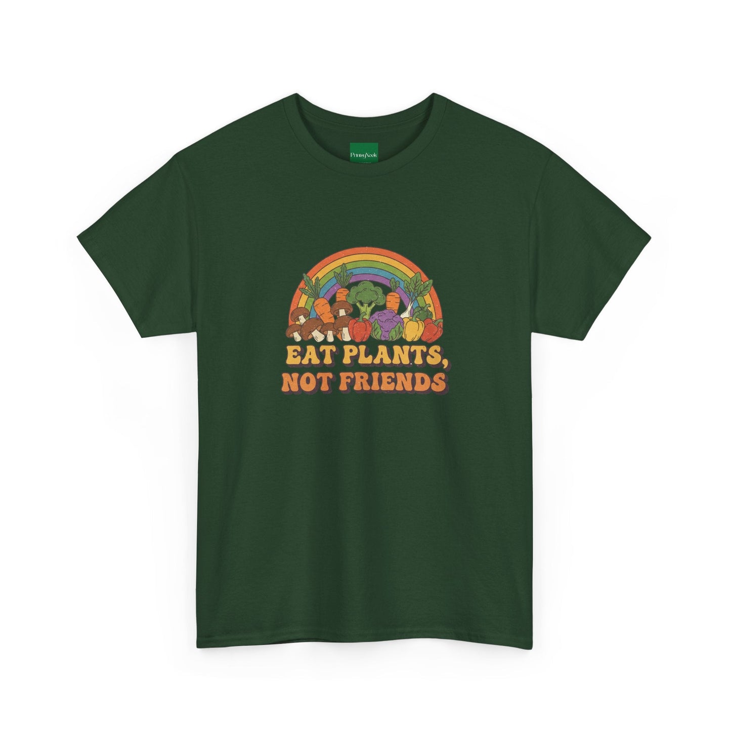 Eat Plants, Not Friends Vegan Retro Tee - PrintsyNook