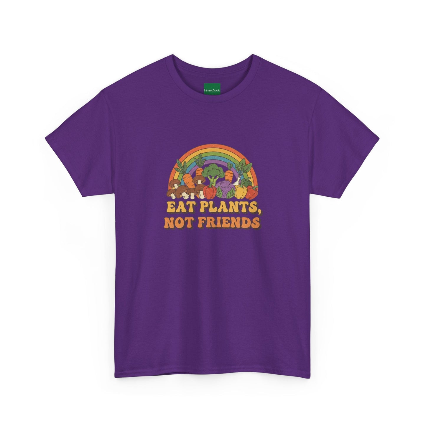 Eat Plants, Not Friends Vegan Retro Tee - PrintsyNook