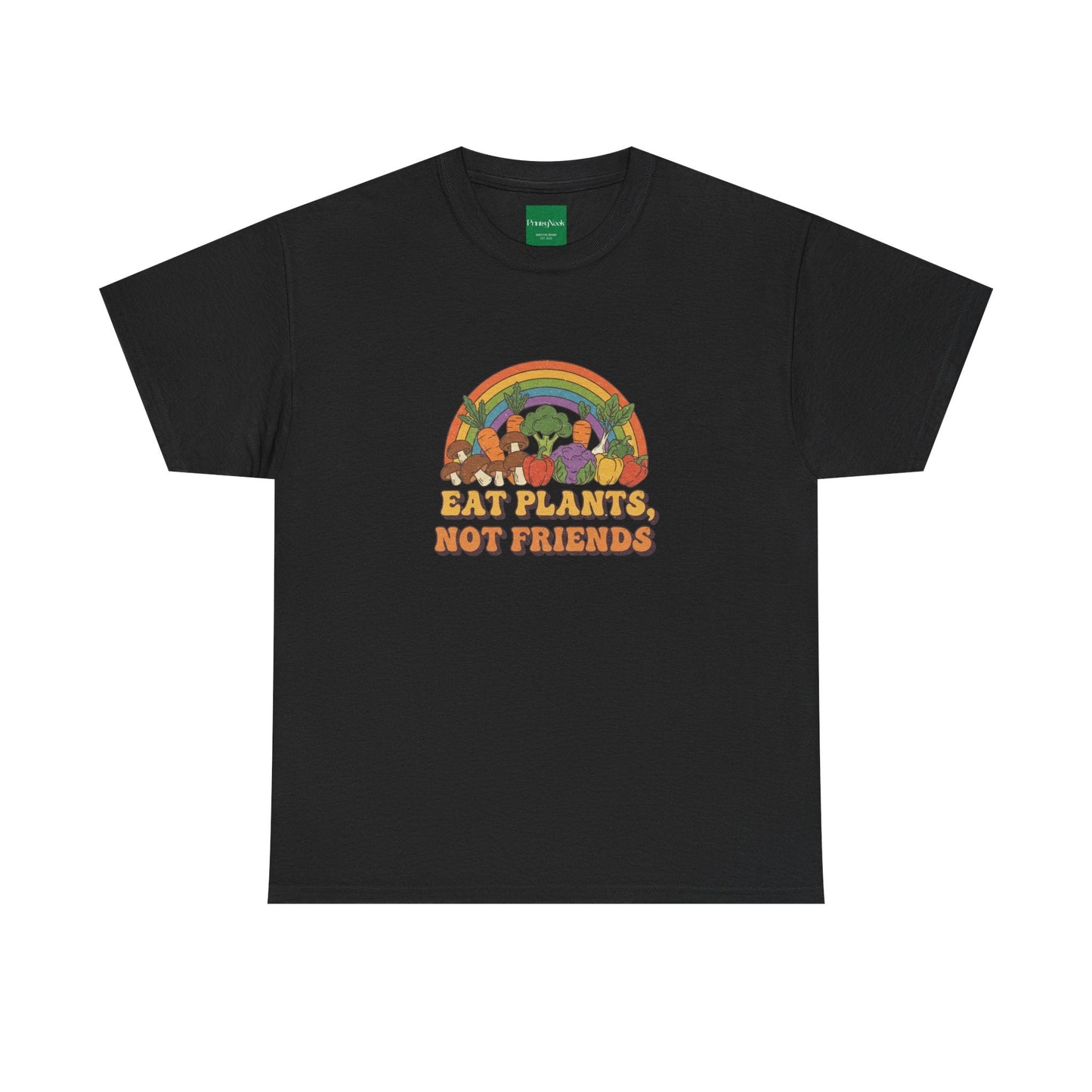 Eat Plants, Not Friends Vegan Retro Tee - PrintsyNook