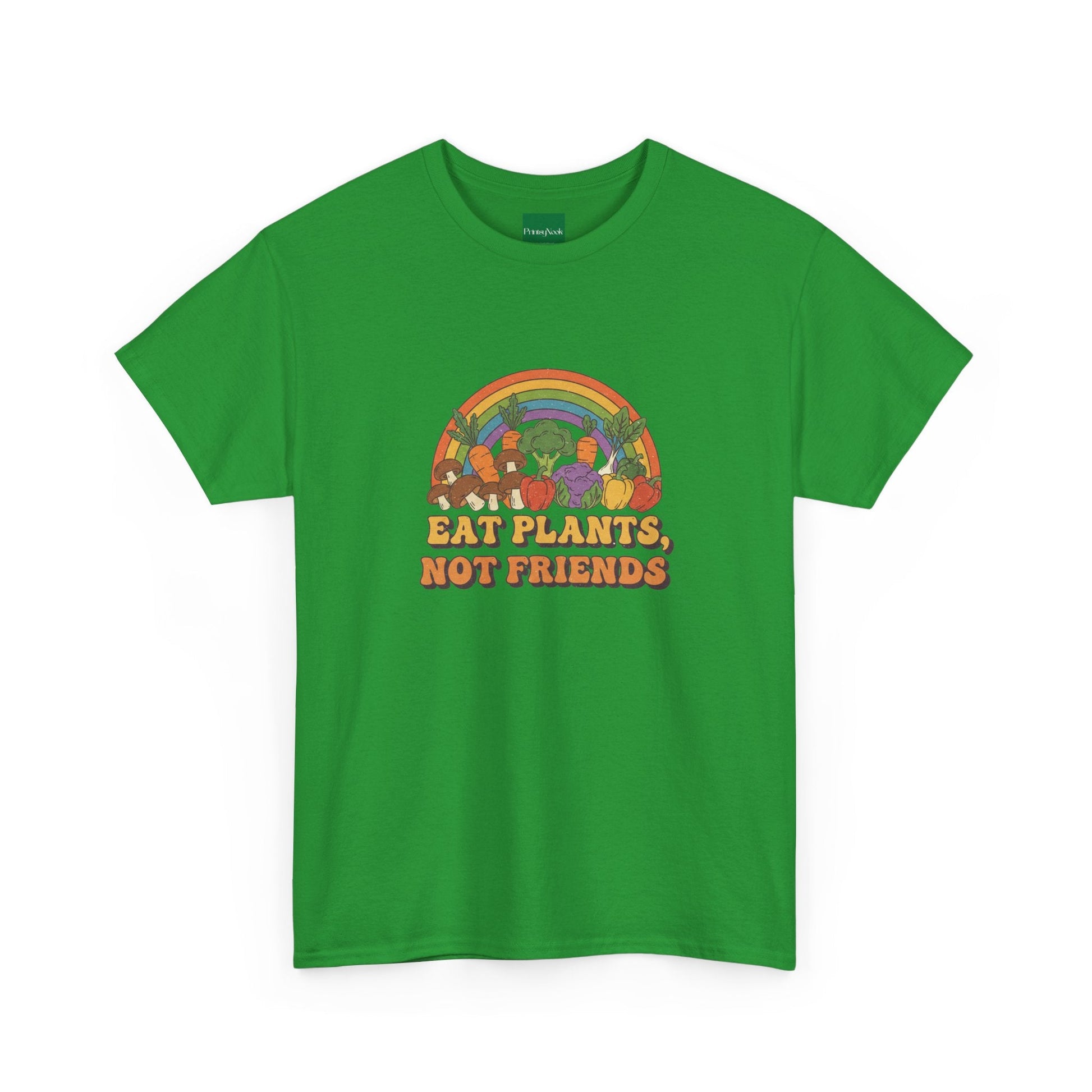 Eat Plants, Not Friends Vegan Retro Tee - PrintsyNook