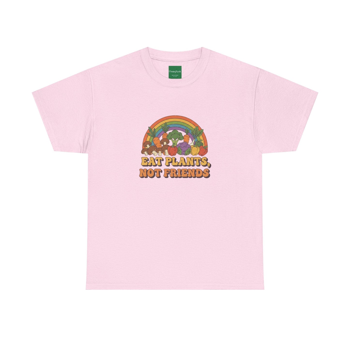 Eat Plants, Not Friends Vegan Retro Tee - PrintsyNook