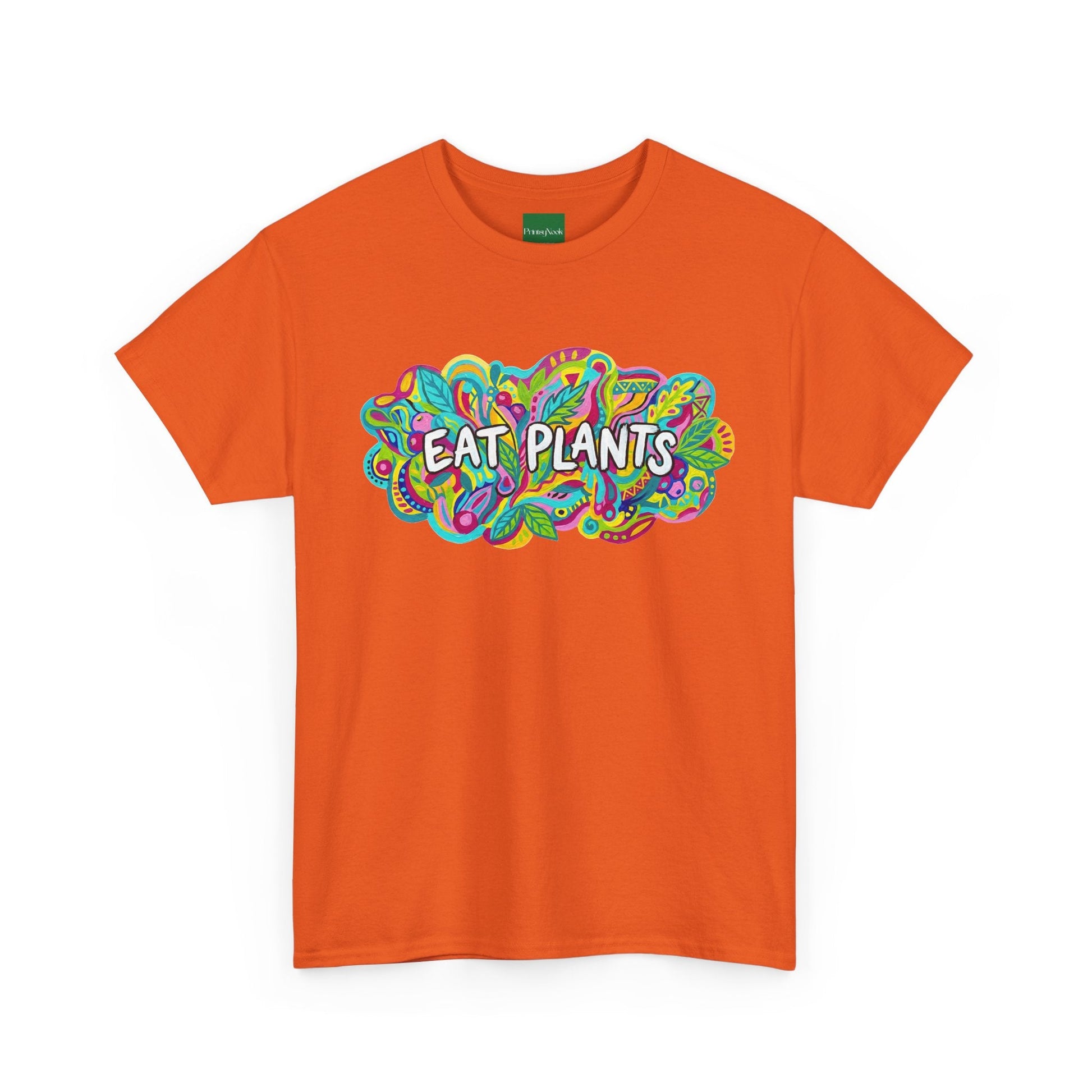 Eat Plants T-Shirt — Colorful Psychedelic Vegan Tee - PrintsyNook