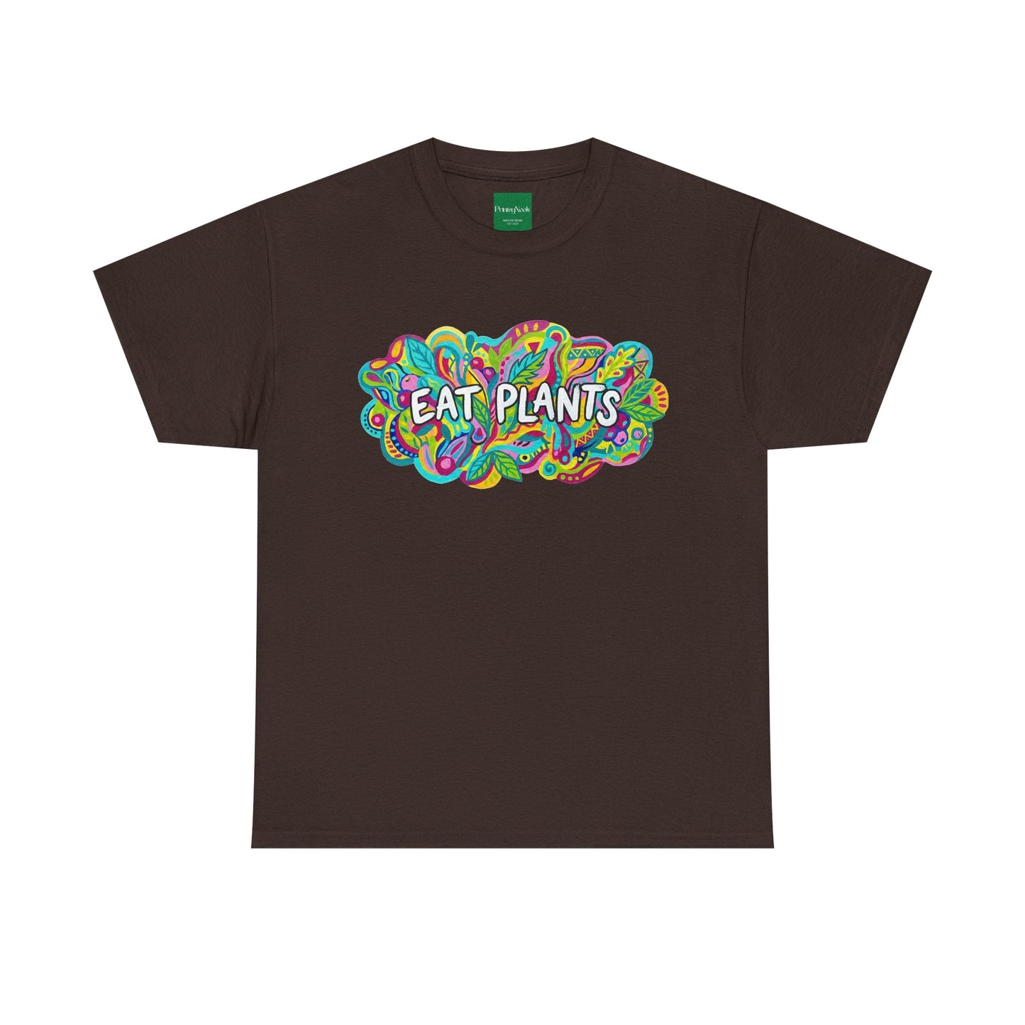 Eat Plants T-Shirt — Colorful Psychedelic Vegan Tee - PrintsyNook