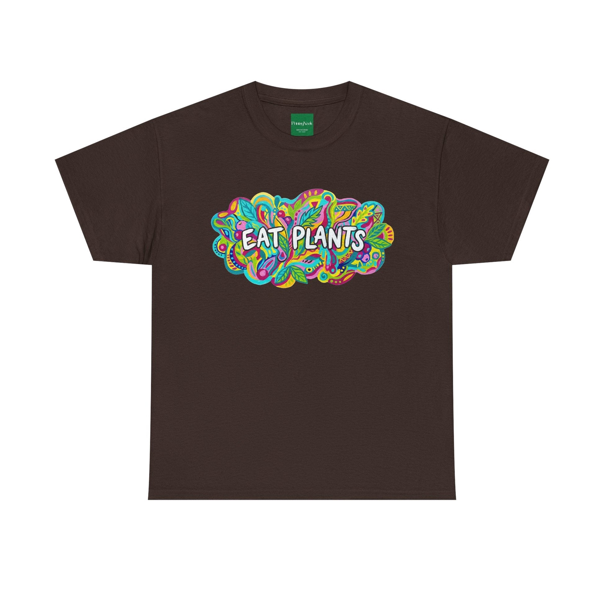 Eat Plants T-Shirt — Colorful Psychedelic Vegan Tee - PrintsyNook