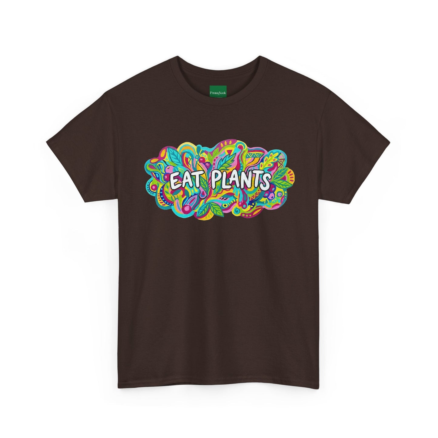 Eat Plants T-Shirt — Colorful Psychedelic Vegan Tee - PrintsyNook