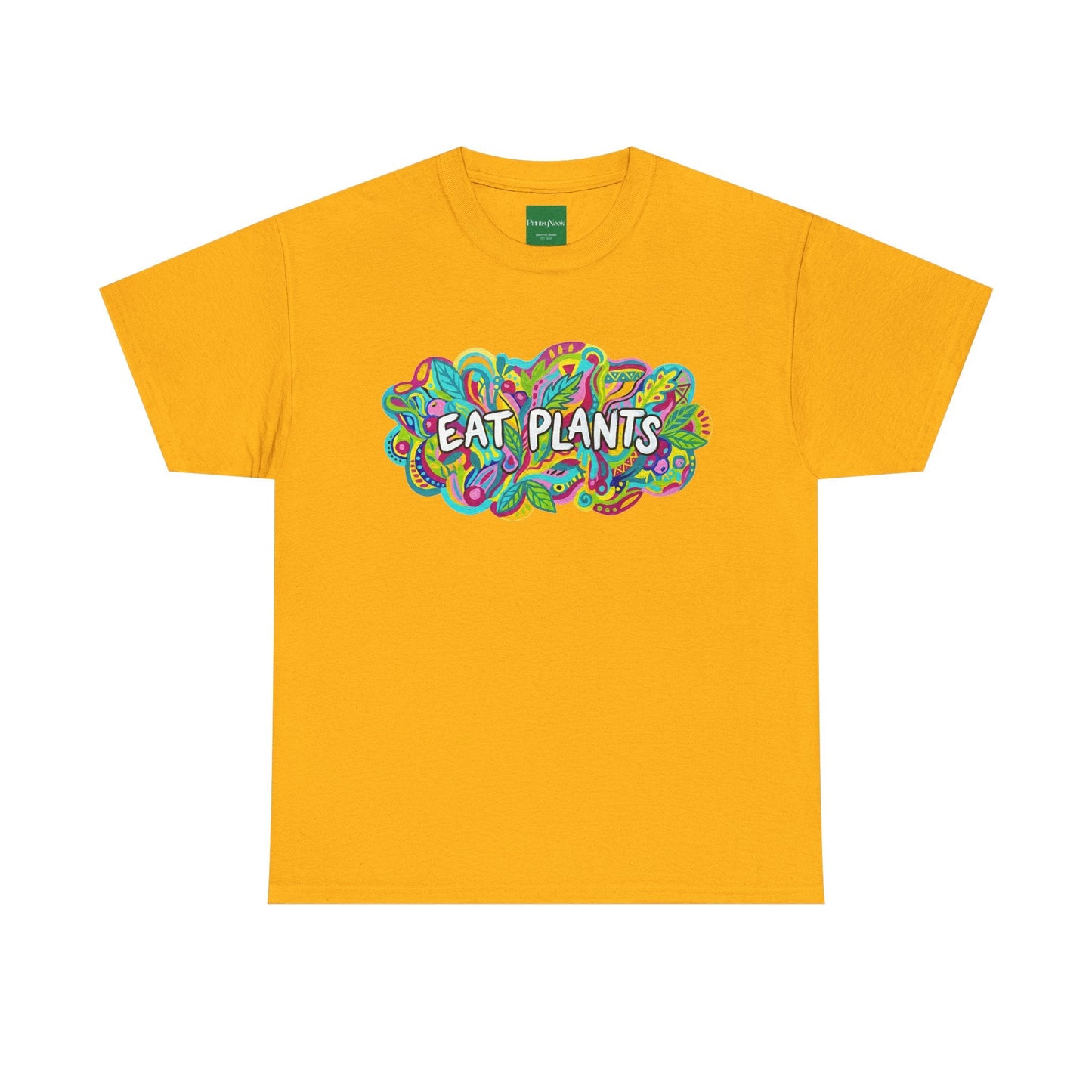 Eat Plants T-Shirt — Colorful Psychedelic Vegan Tee - PrintsyNook