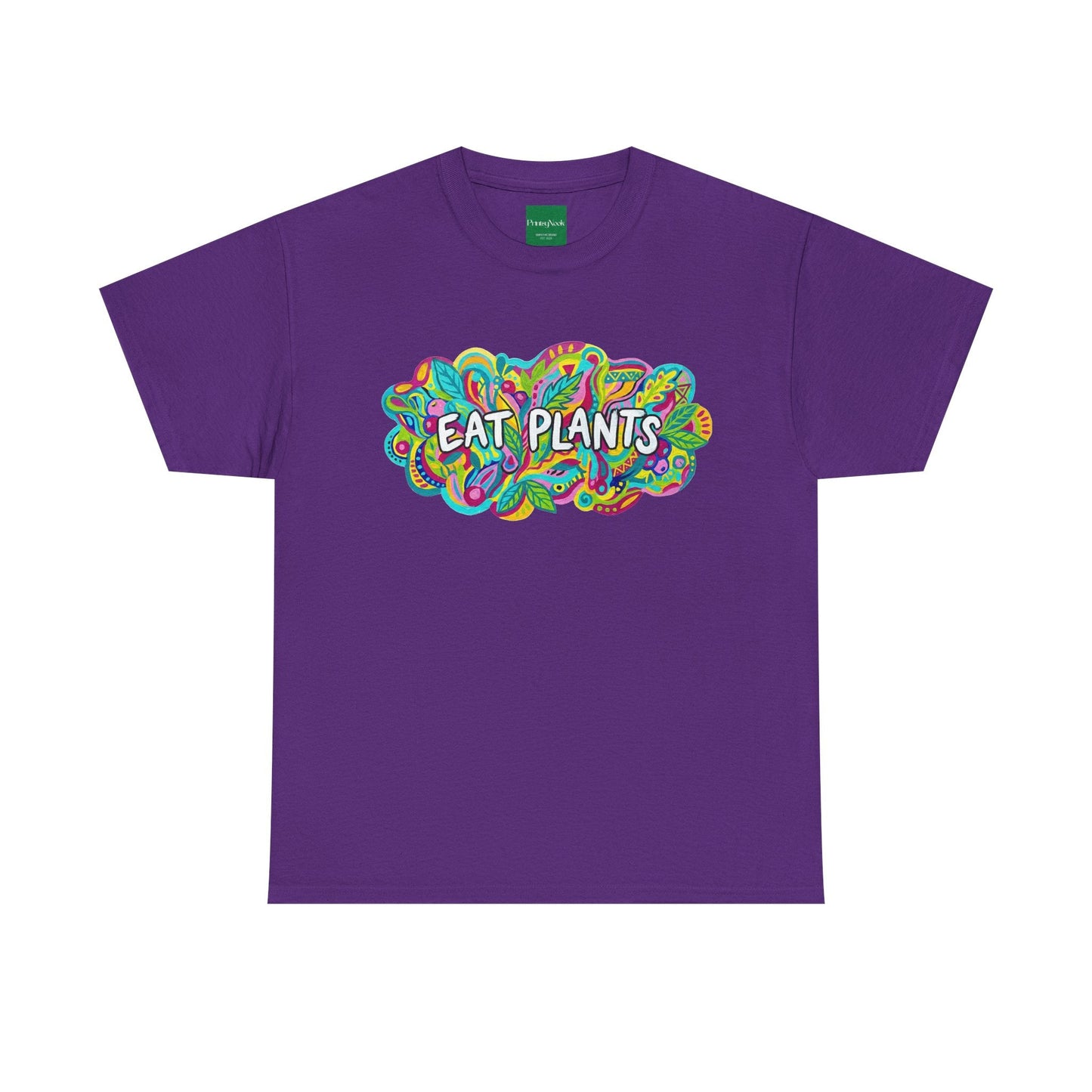 Eat Plants T-Shirt — Colorful Psychedelic Vegan Tee - PrintsyNook