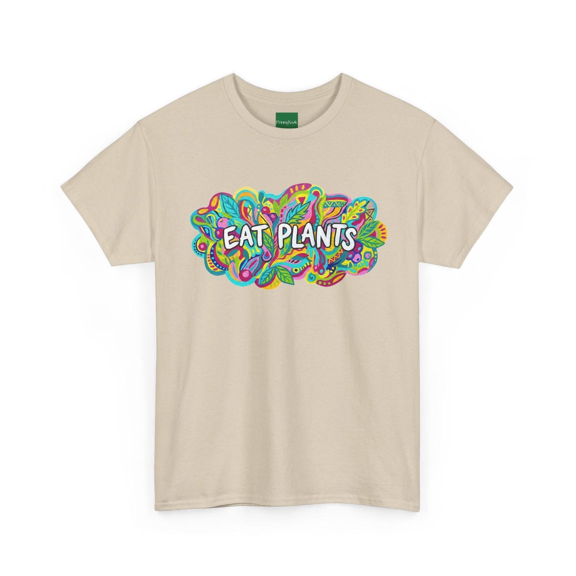 Eat Plants T-Shirt — Colorful Psychedelic Vegan Tee - PrintsyNook