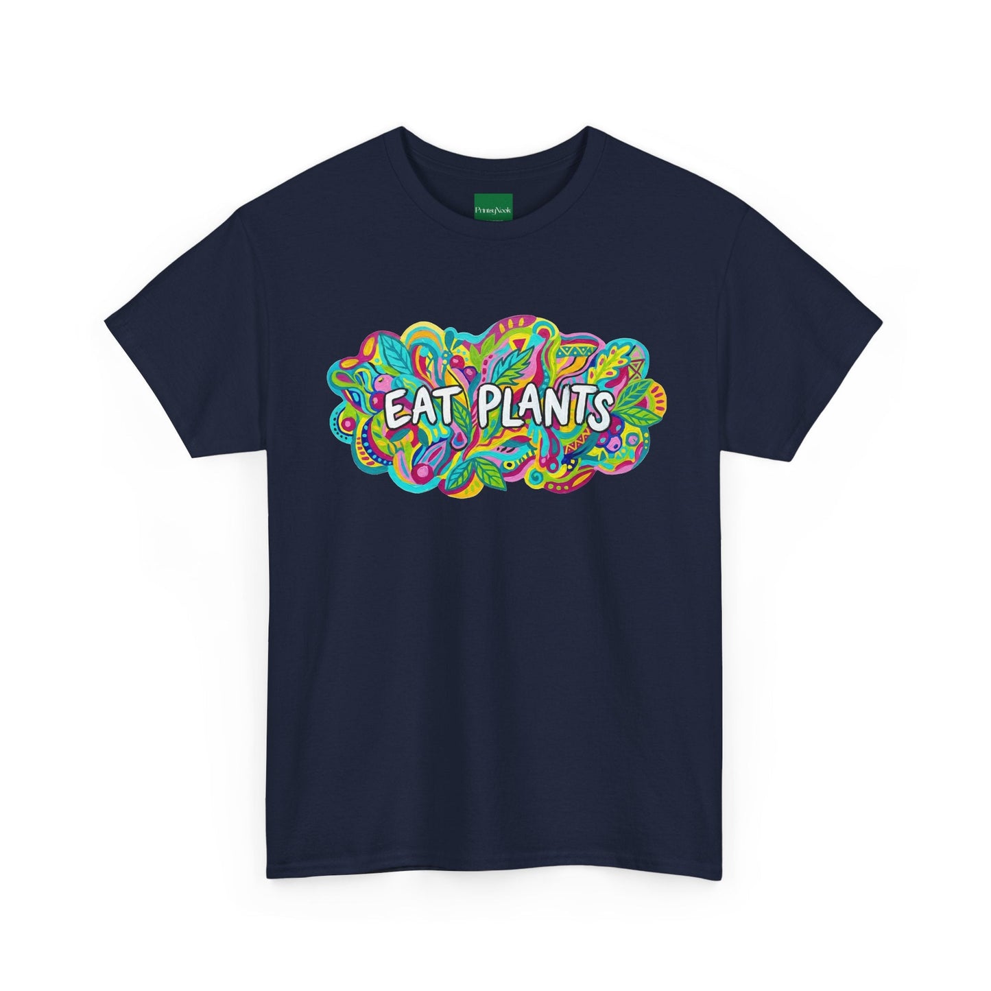 Eat Plants T-Shirt — Colorful Psychedelic Vegan Tee - PrintsyNook