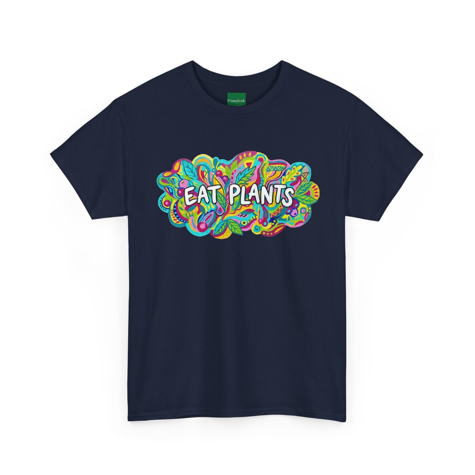 Eat Plants T-Shirt — Colorful Psychedelic Vegan Tee - PrintsyNook