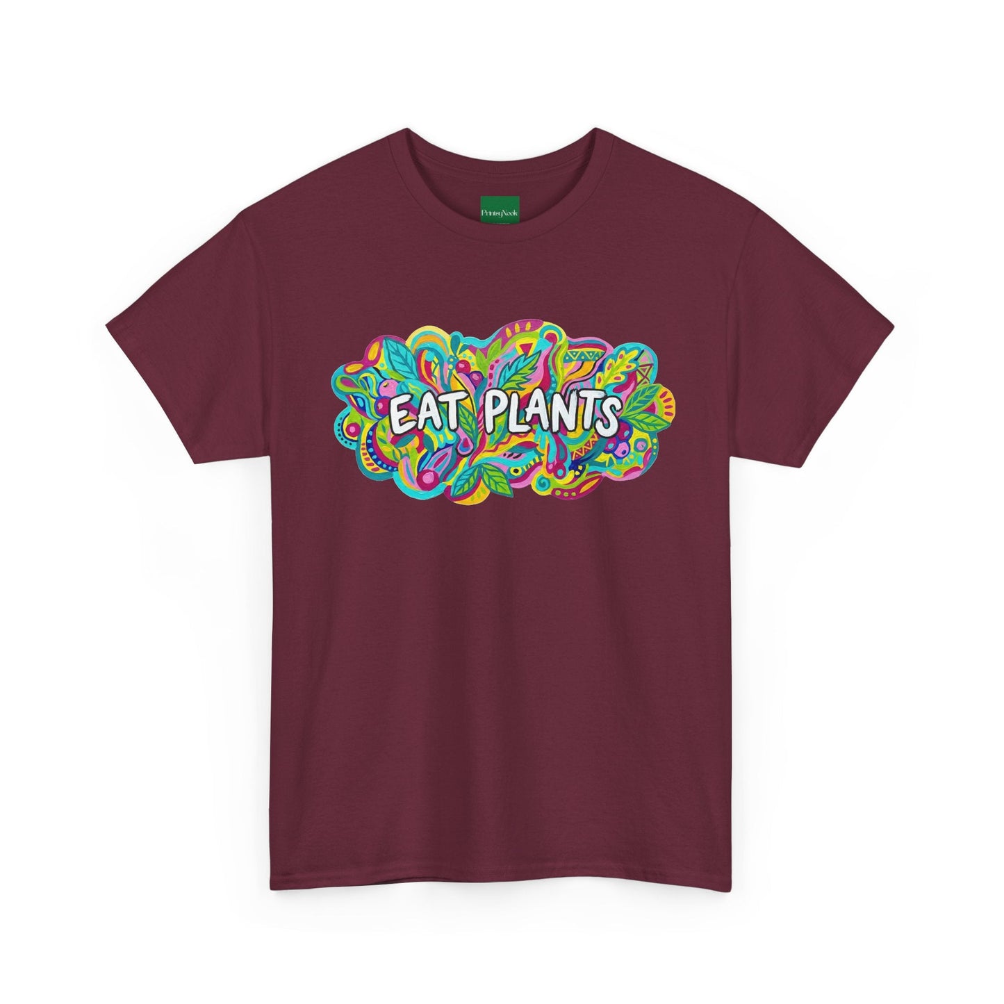 Eat Plants T-Shirt — Colorful Psychedelic Vegan Tee - PrintsyNook