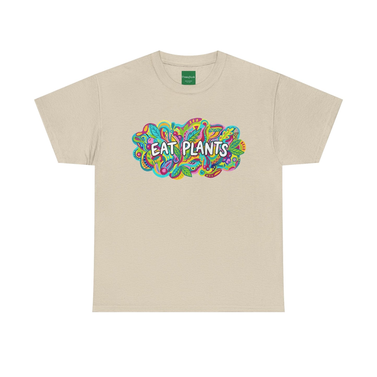 Eat Plants T-Shirt — Colorful Psychedelic Vegan Tee - PrintsyNook