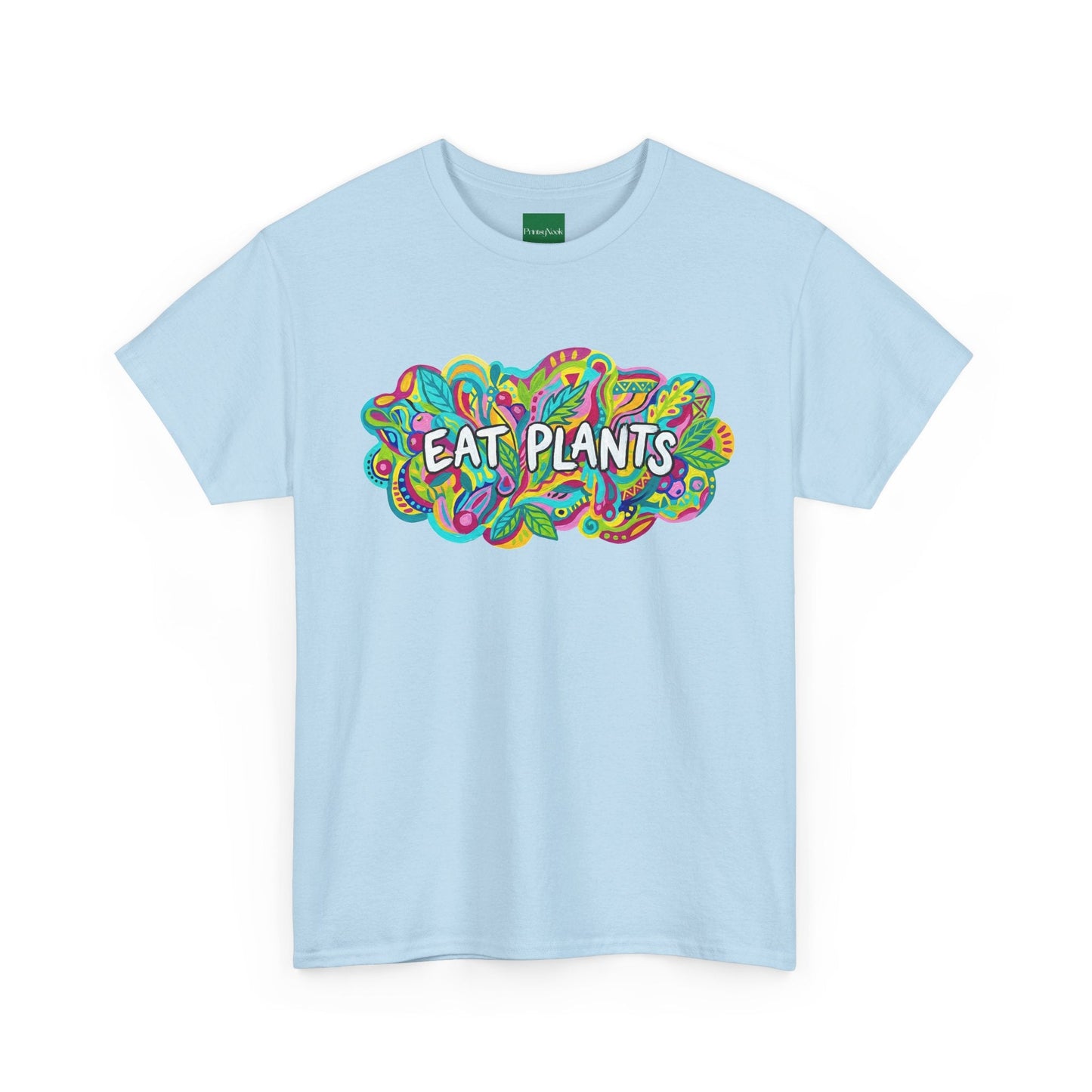 Eat Plants T-Shirt — Colorful Psychedelic Vegan Tee - PrintsyNook