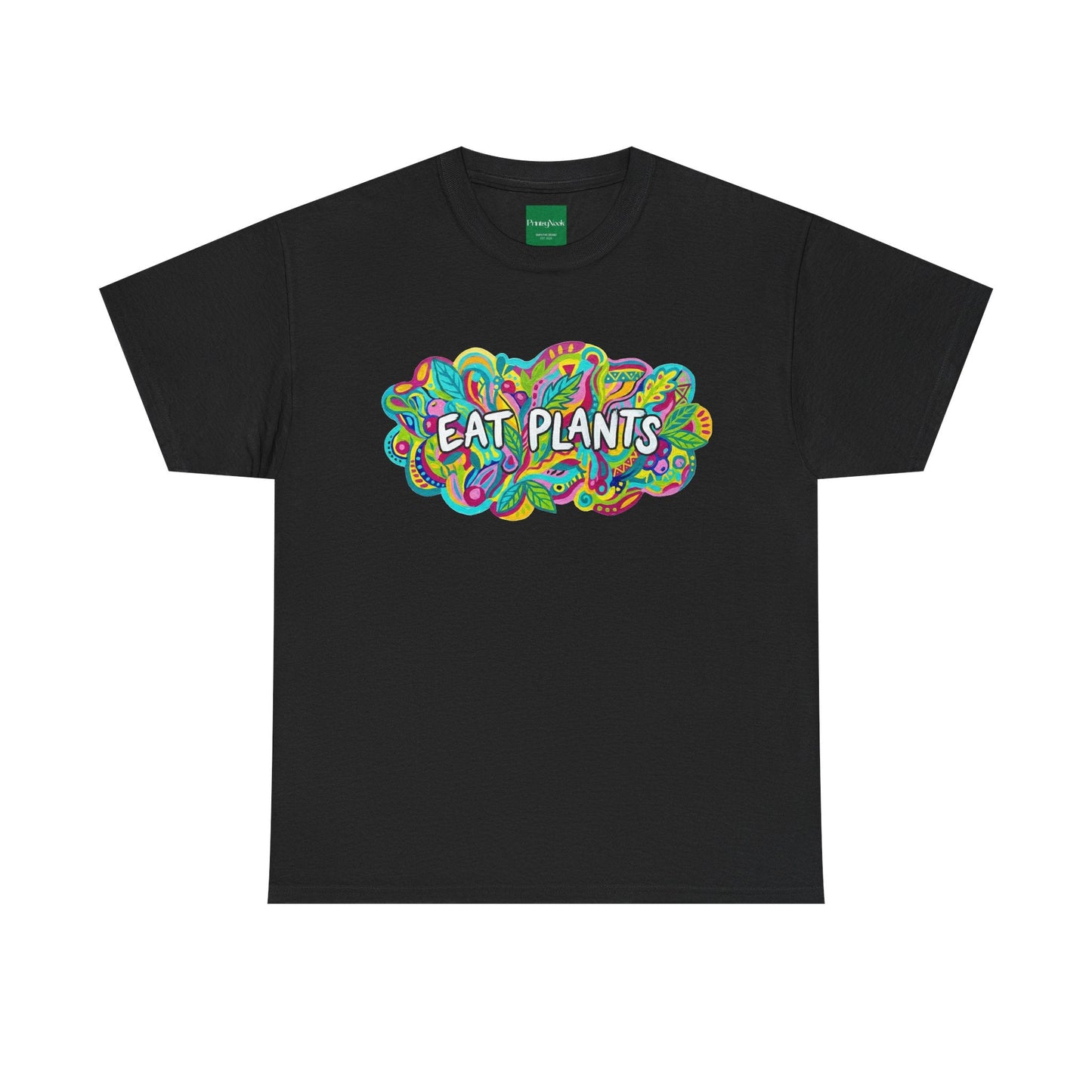Eat Plants T-Shirt — Colorful Psychedelic Vegan Tee - PrintsyNook