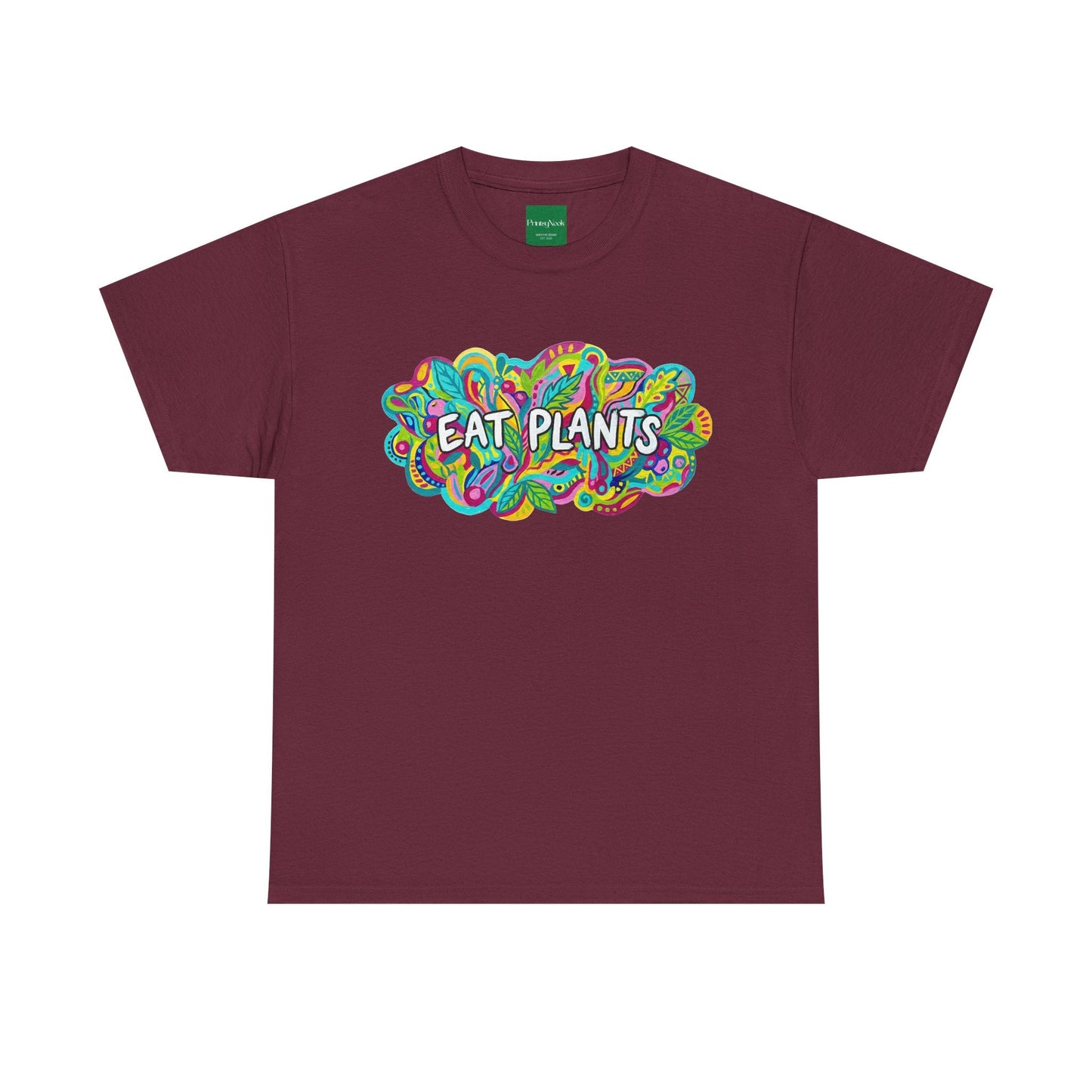 Eat Plants T-Shirt — Colorful Psychedelic Vegan Tee - PrintsyNook