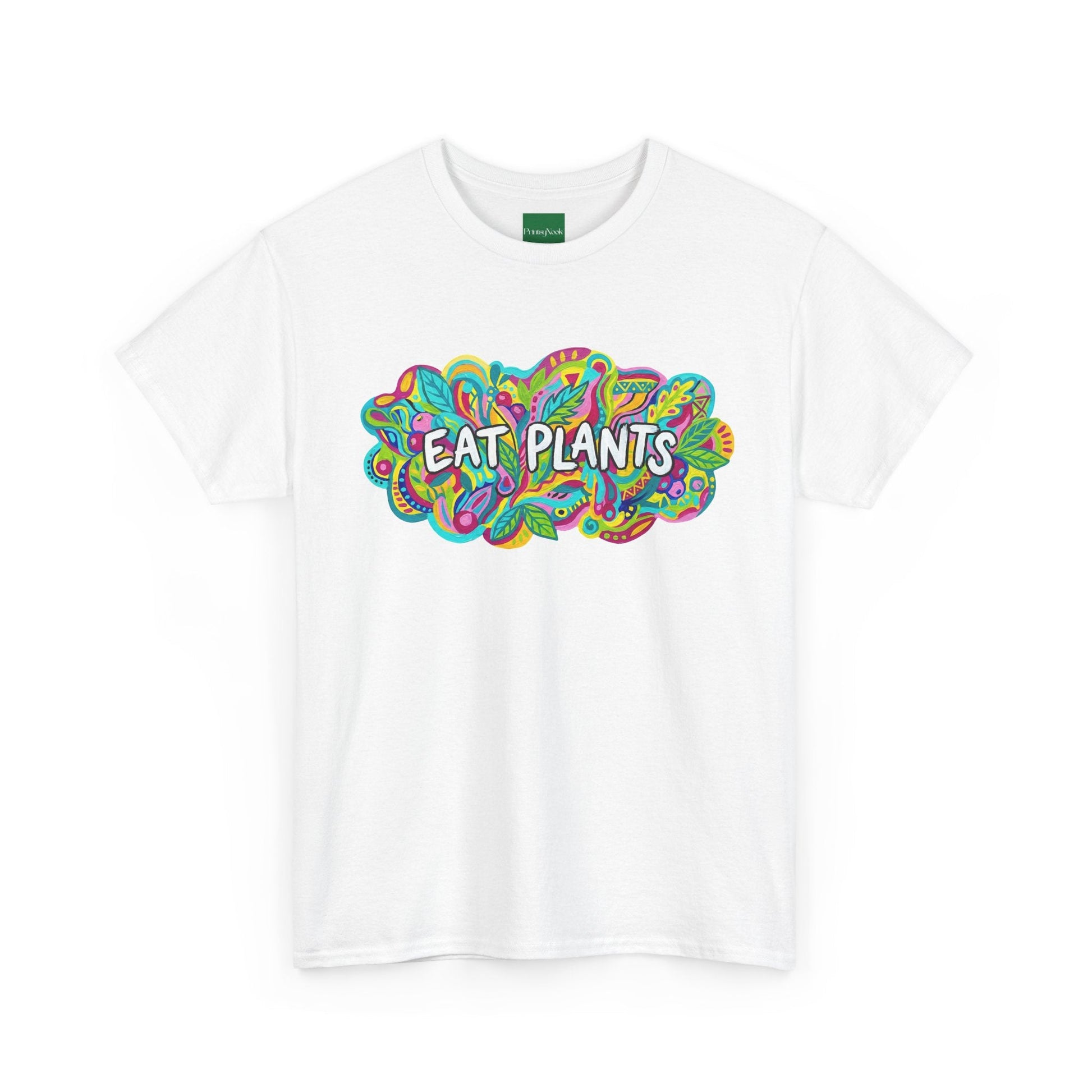 Eat Plants T-Shirt — Colorful Psychedelic Vegan Tee - PrintsyNook