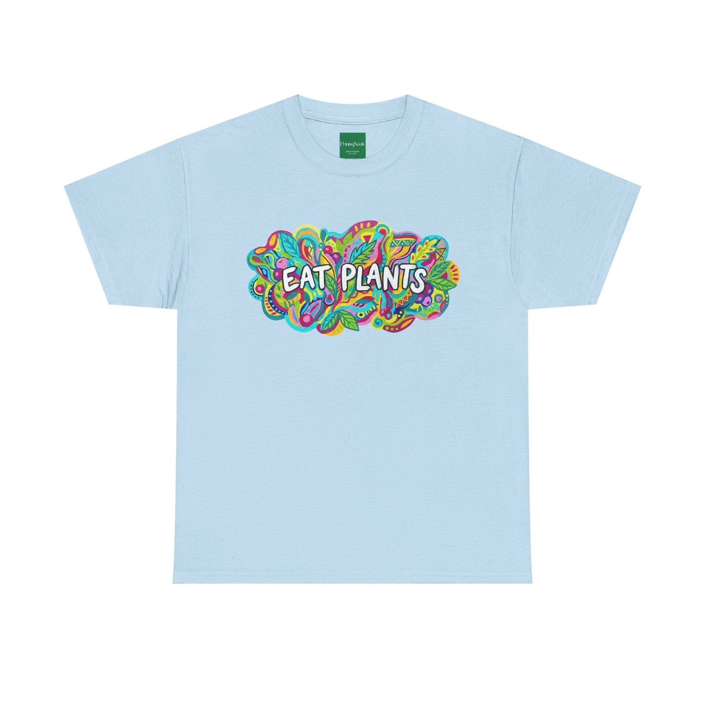 Eat Plants T-Shirt — Colorful Psychedelic Vegan Tee - PrintsyNook