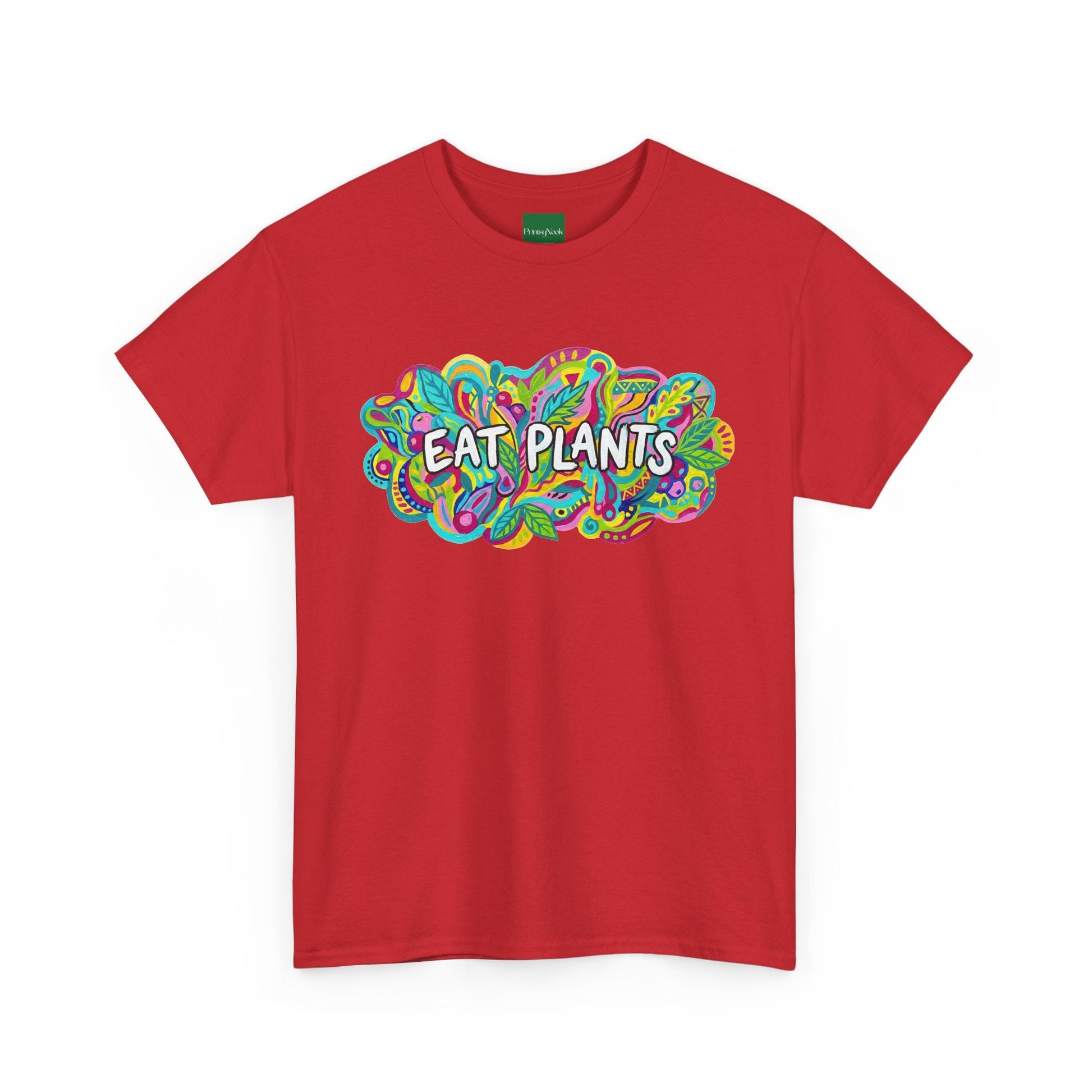 Eat Plants T-Shirt — Colorful Psychedelic Vegan Tee - PrintsyNook
