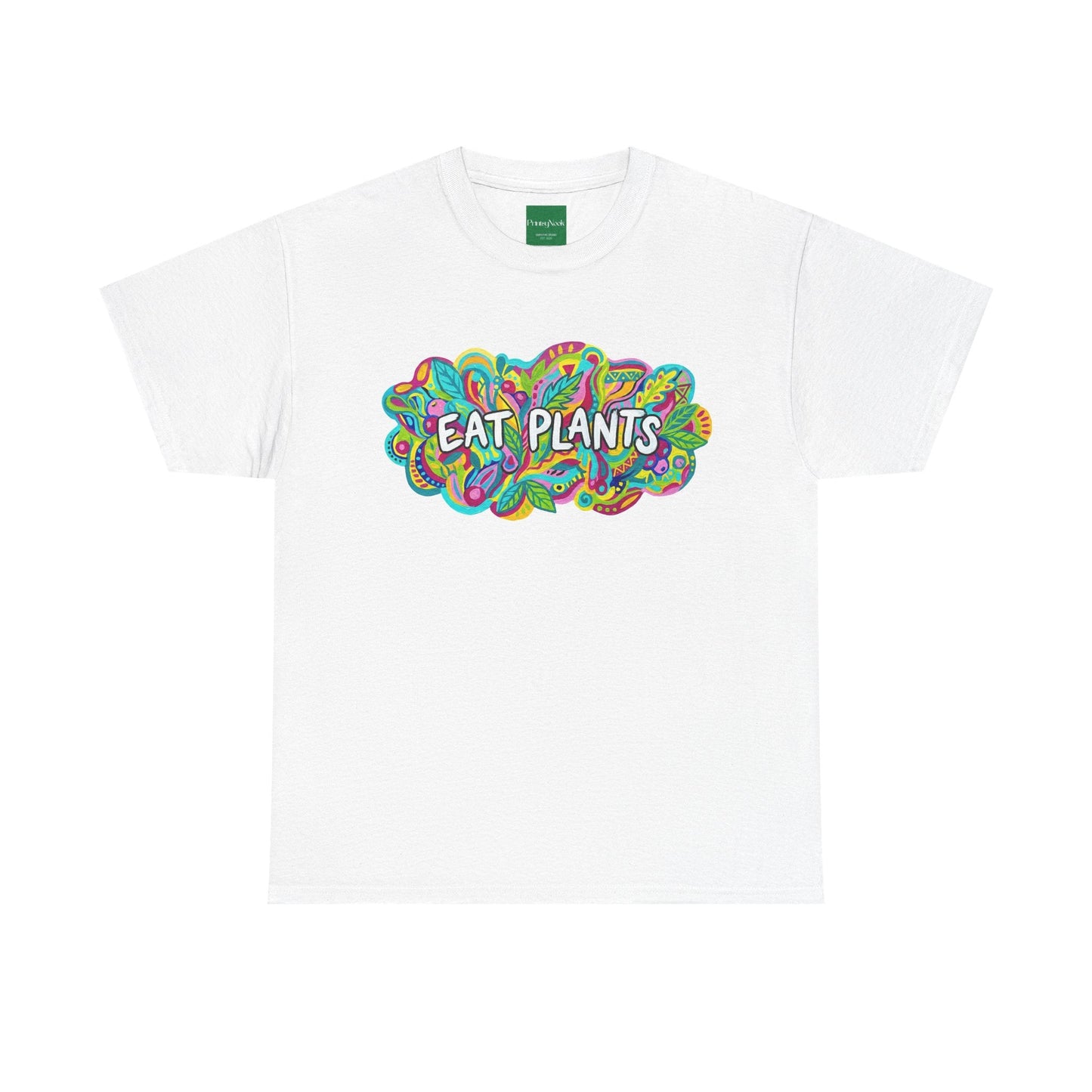 Eat Plants T-Shirt — Colorful Psychedelic Vegan Tee - PrintsyNook