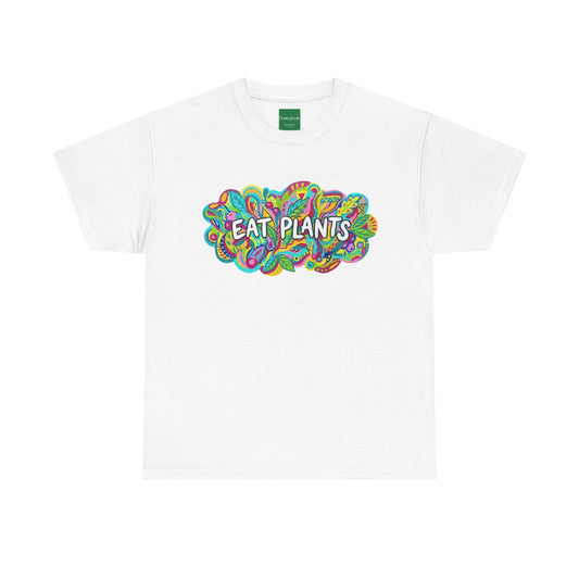 Eat Plants T-Shirt — Colorful Psychedelic Vegan Tee - PrintsyNook