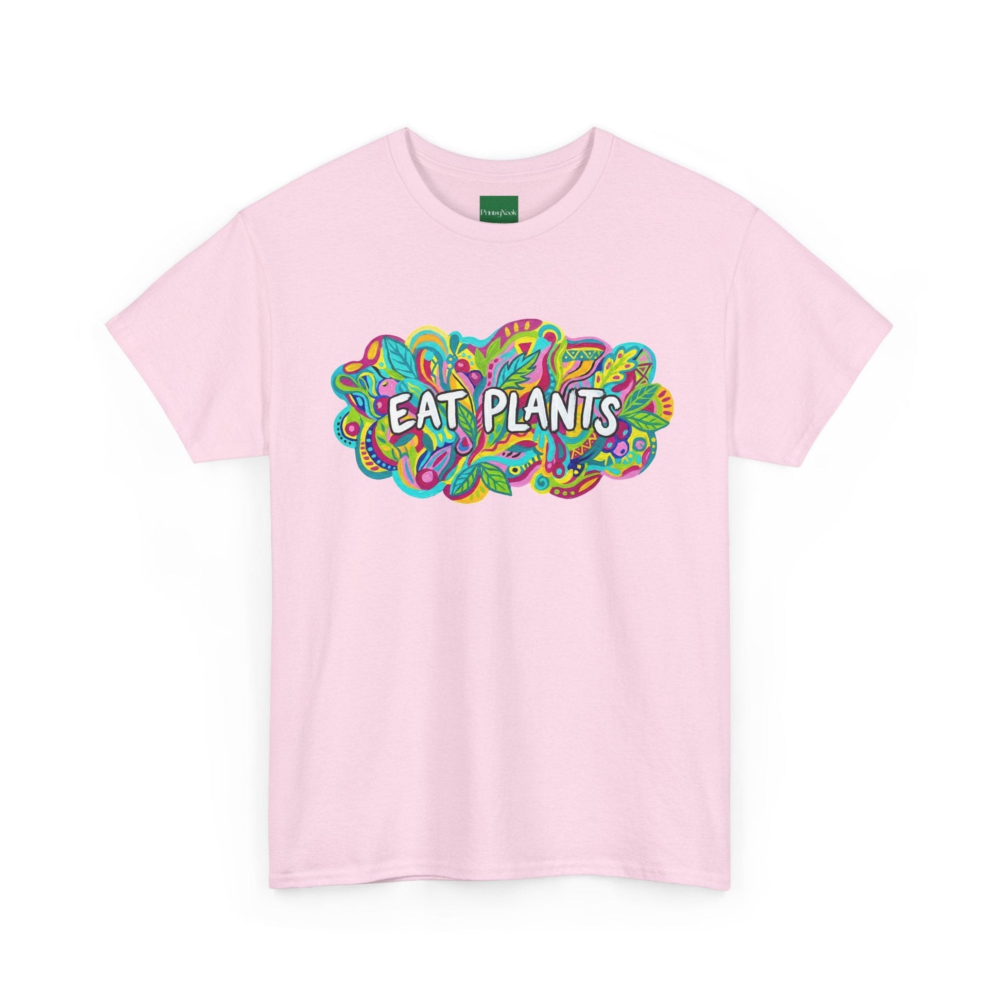 Eat Plants T-Shirt — Colorful Psychedelic Vegan Tee - PrintsyNook