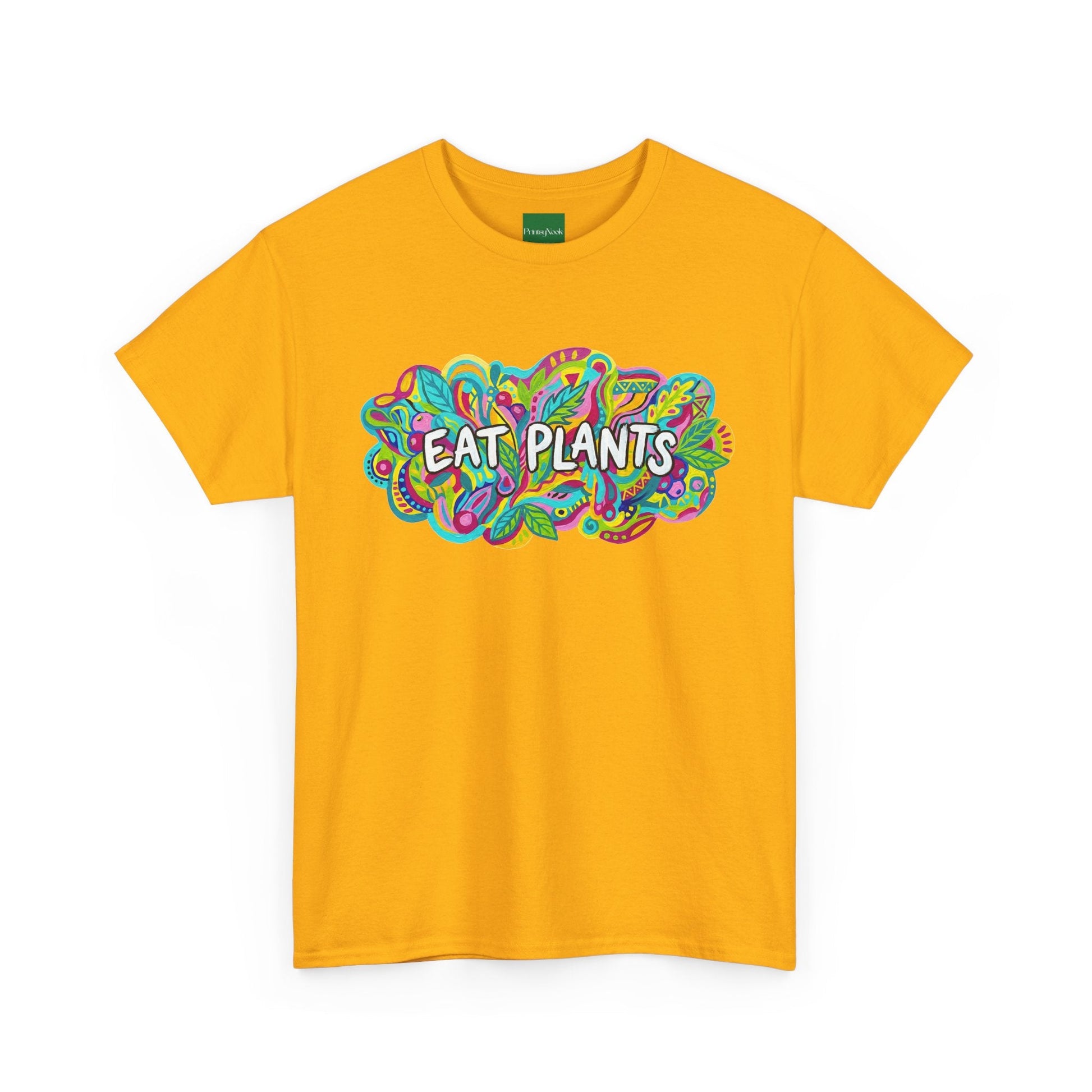 Eat Plants T-Shirt — Colorful Psychedelic Vegan Tee - PrintsyNook