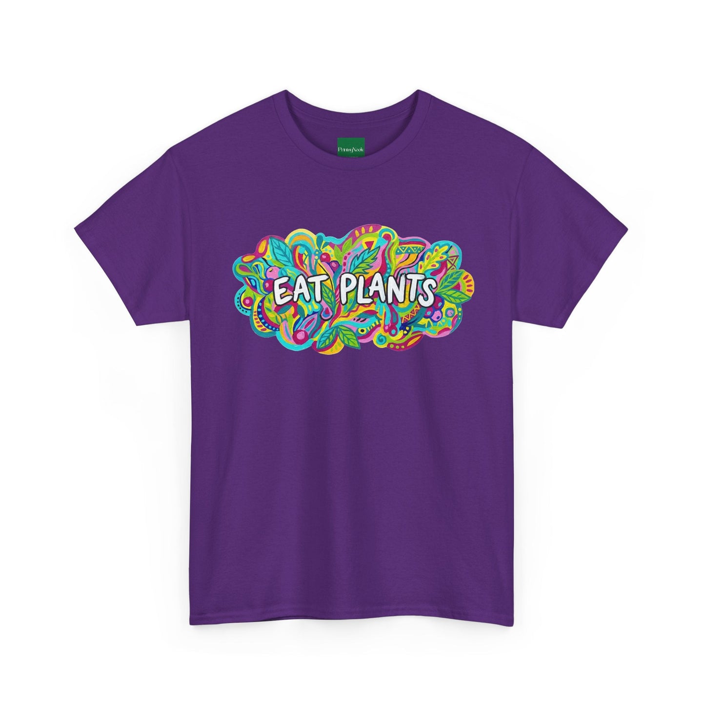Eat Plants T-Shirt — Colorful Psychedelic Vegan Tee - PrintsyNook