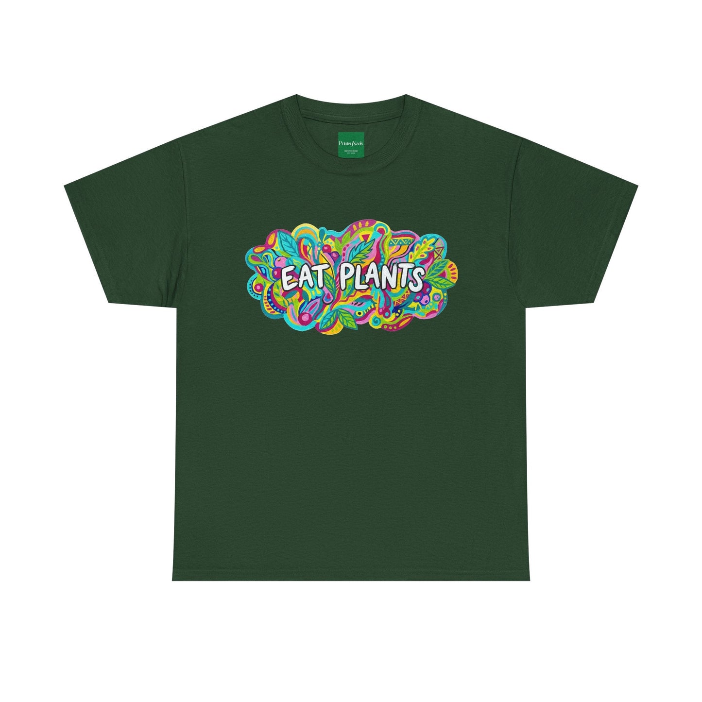 Eat Plants T-Shirt — Colorful Psychedelic Vegan Tee - PrintsyNook