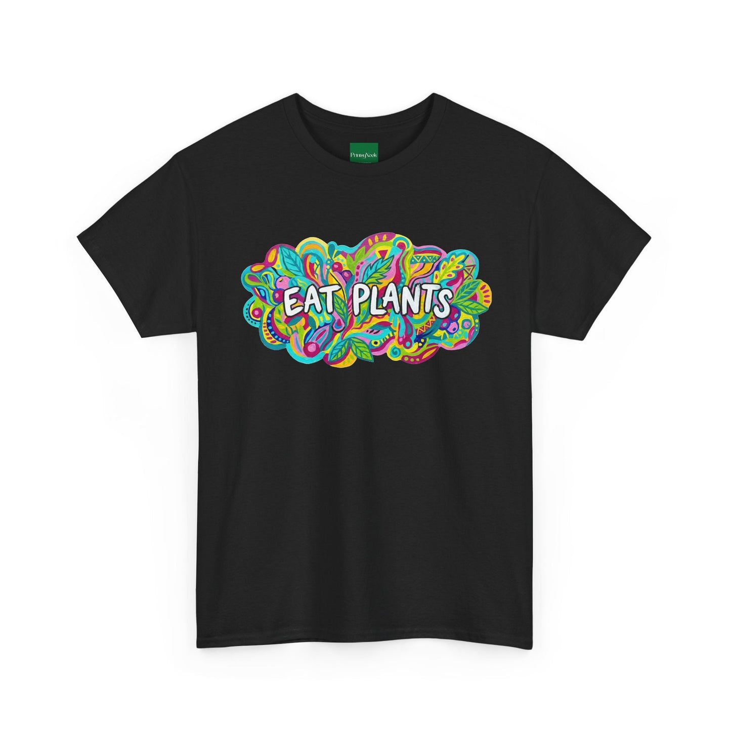 Eat Plants T-Shirt — Colorful Psychedelic Vegan Tee - PrintsyNook