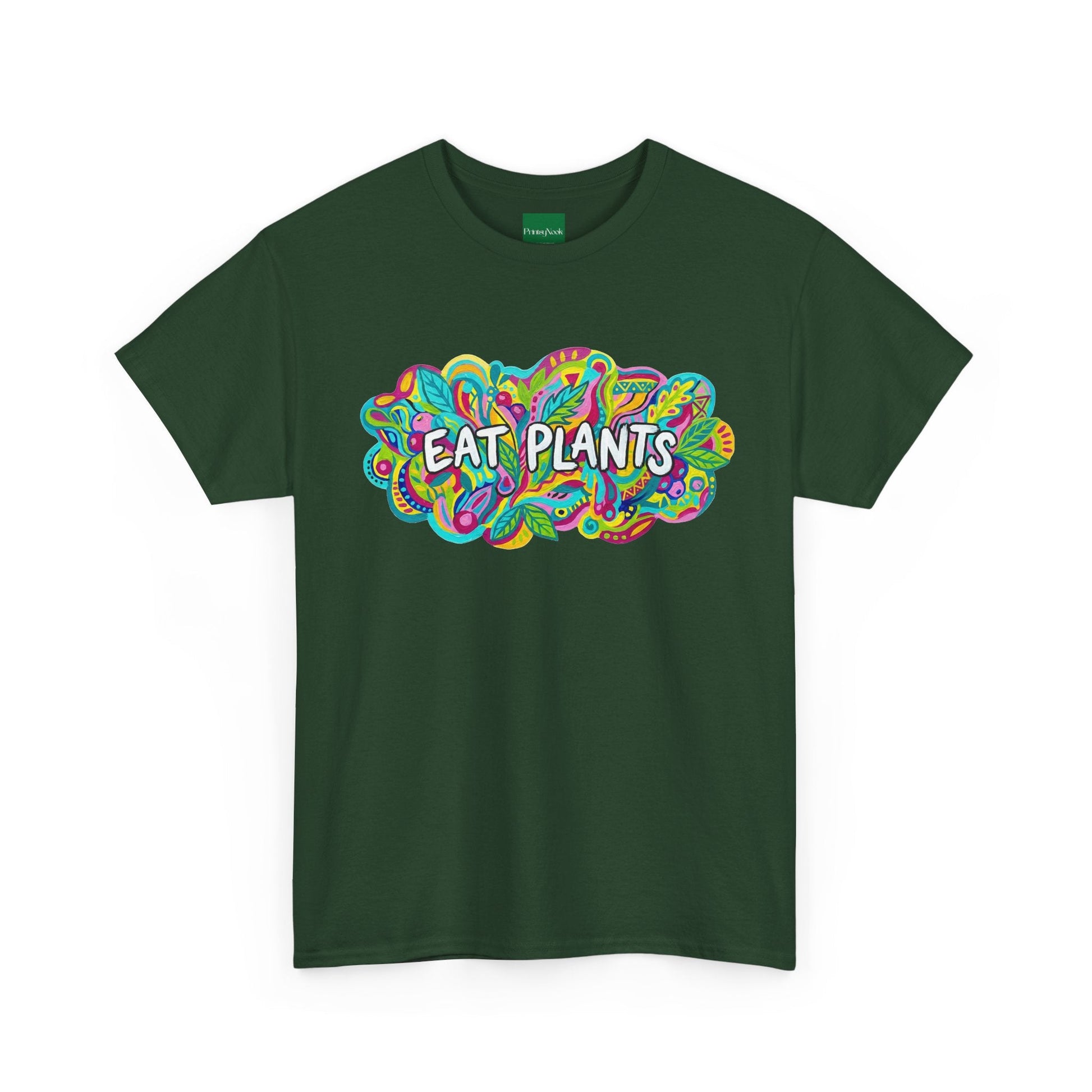 Eat Plants T-Shirt — Colorful Psychedelic Vegan Tee - PrintsyNook