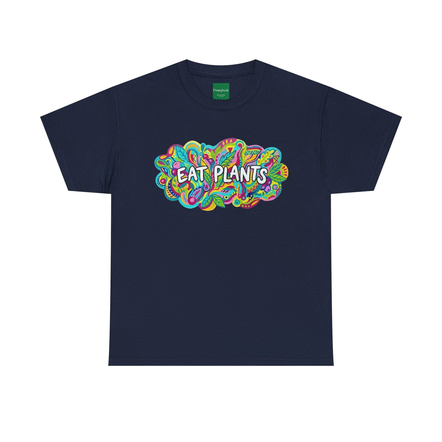 Eat Plants T-Shirt — Colorful Psychedelic Vegan Tee - PrintsyNook
