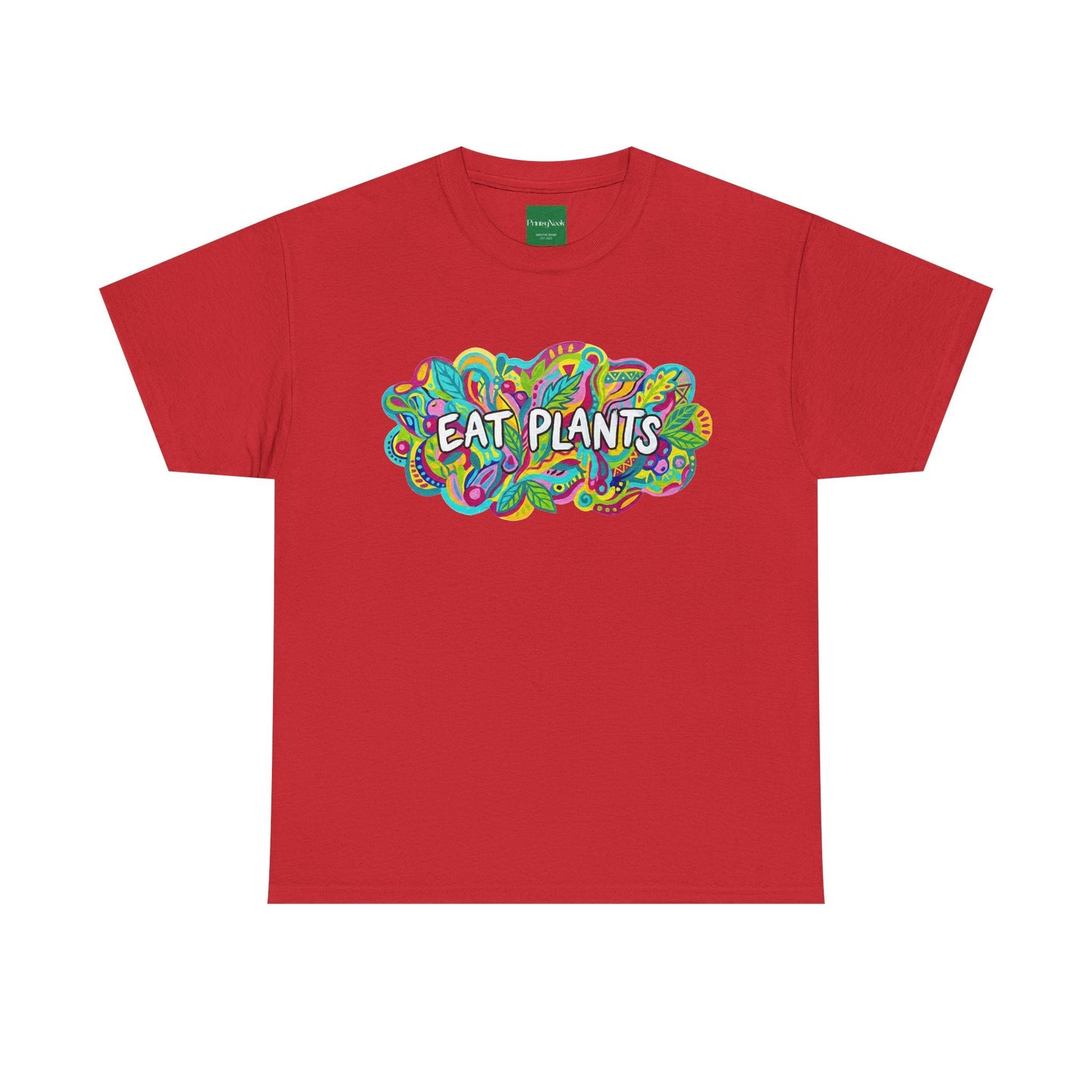 Eat Plants T-Shirt — Colorful Psychedelic Vegan Tee - PrintsyNook